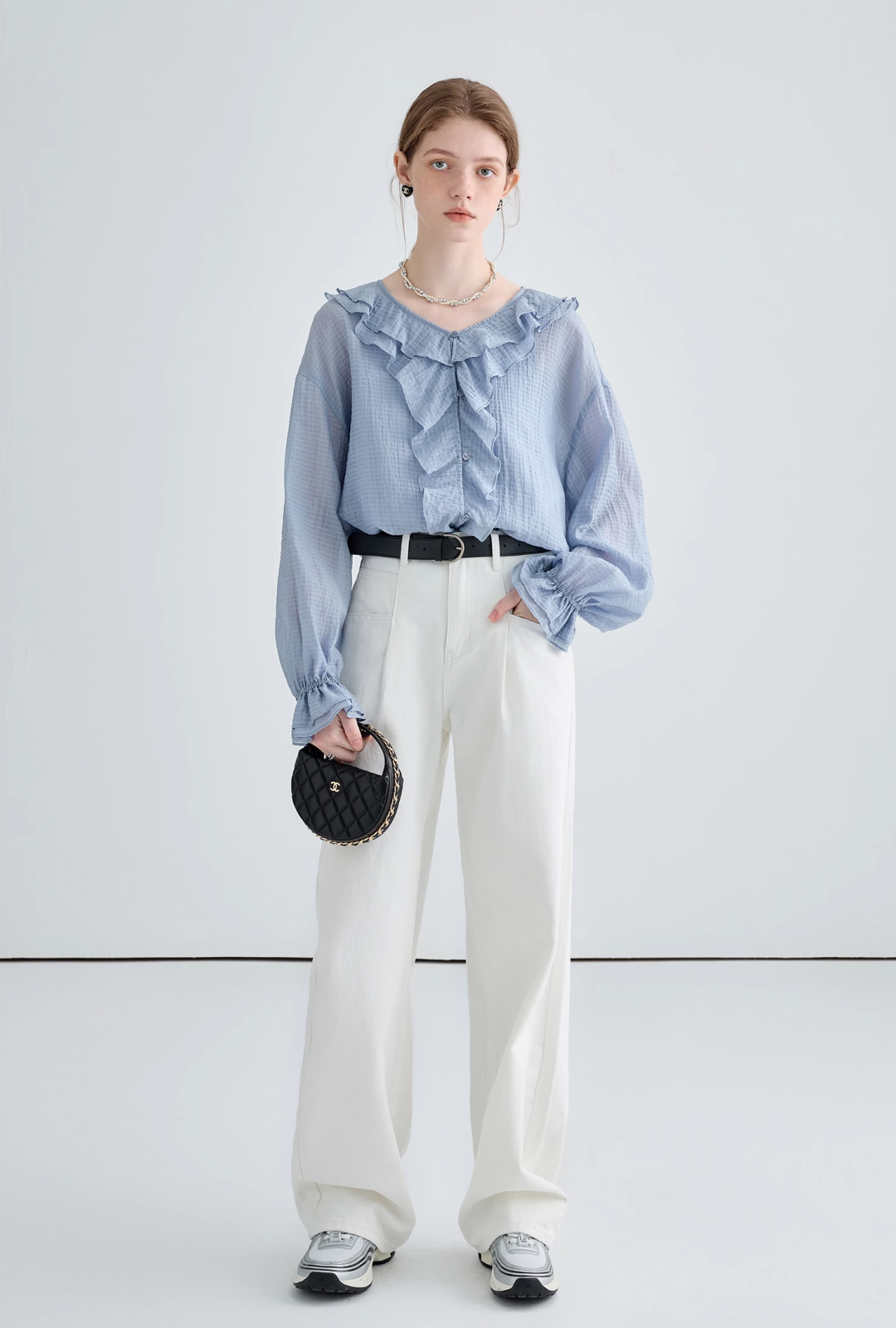 Loose White Straight Denim - chiclara