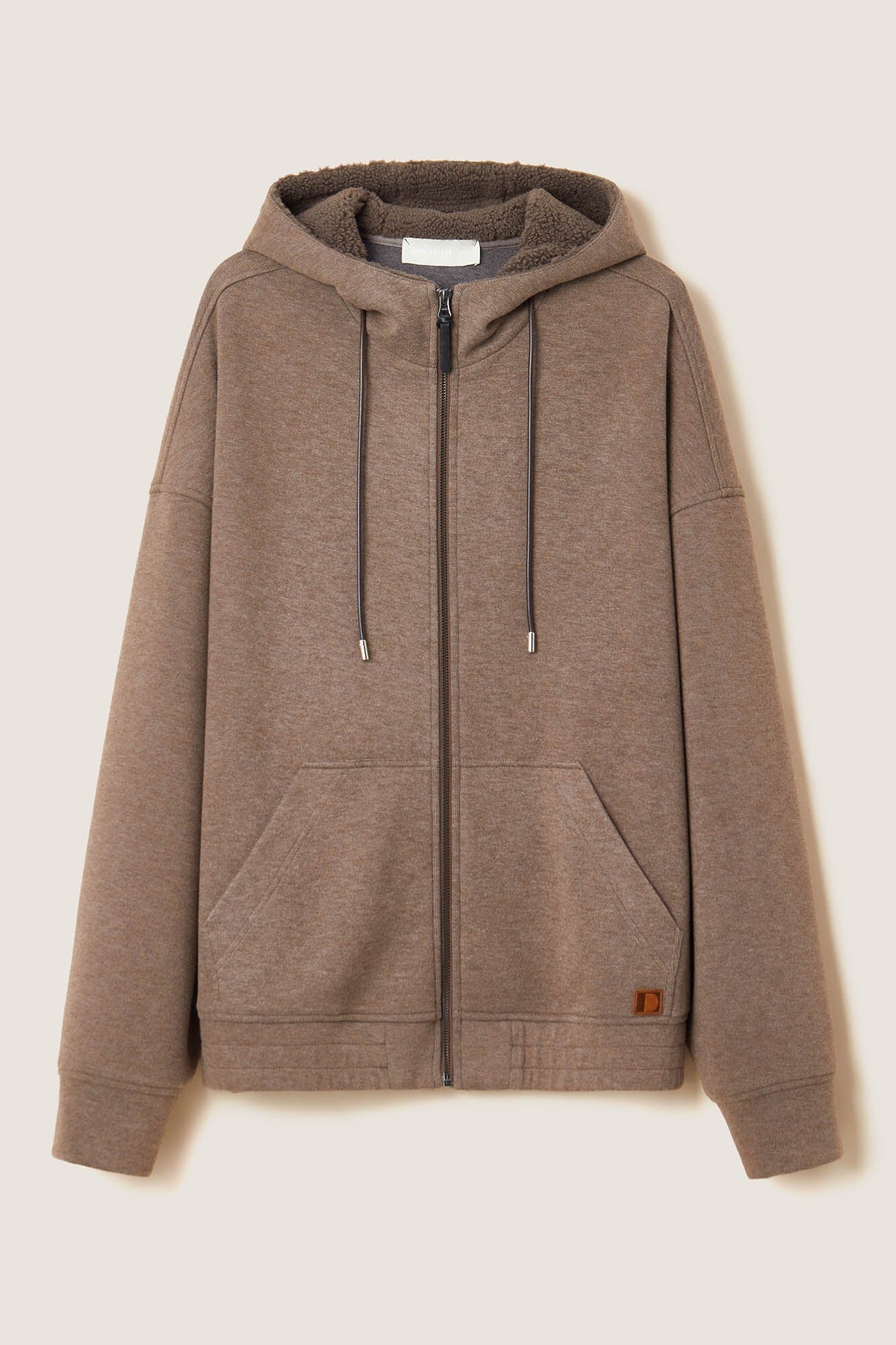 Chaqueta con capucha con cremallera forrada de Sherpa