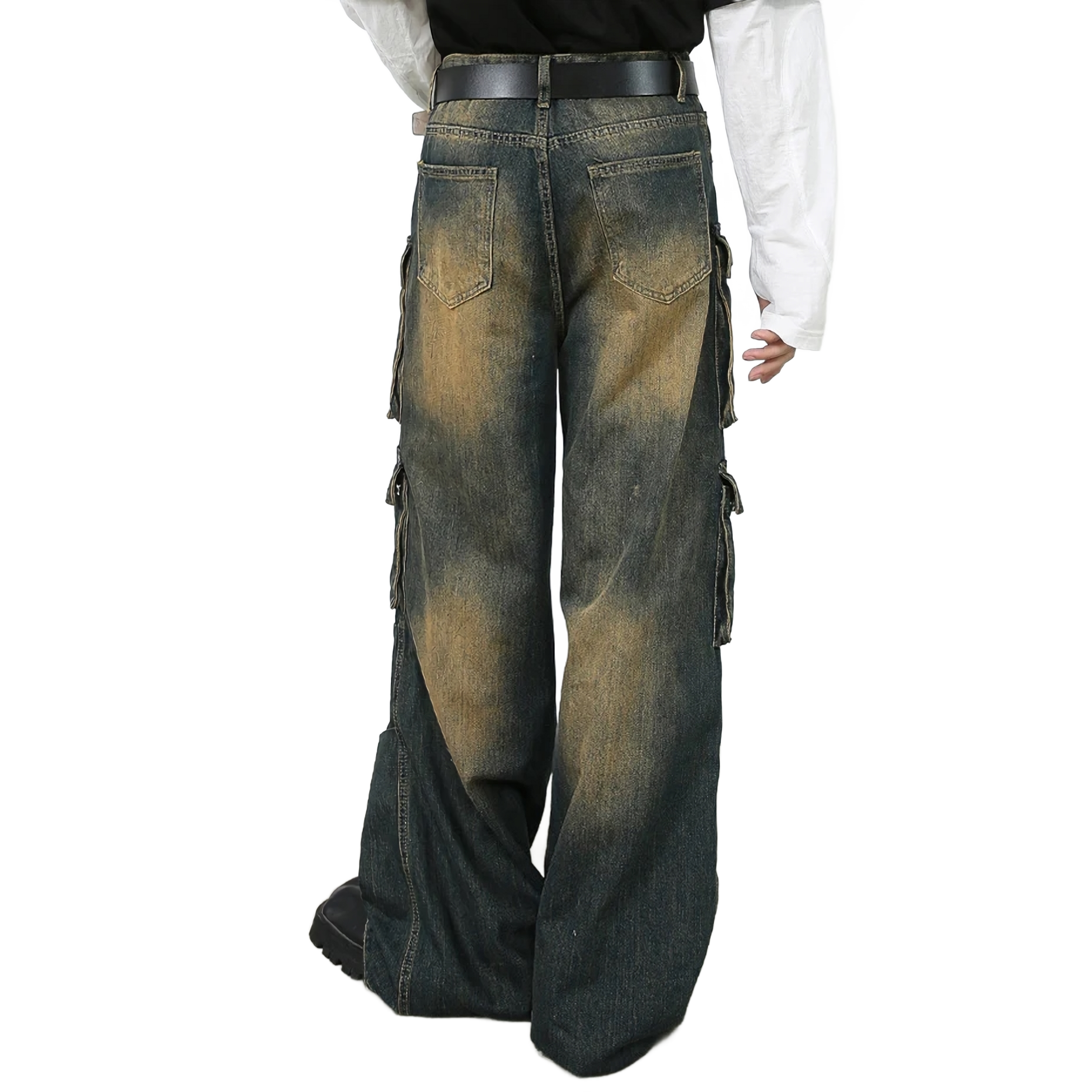 Utility Cargo Denim Wide-leg Jeans