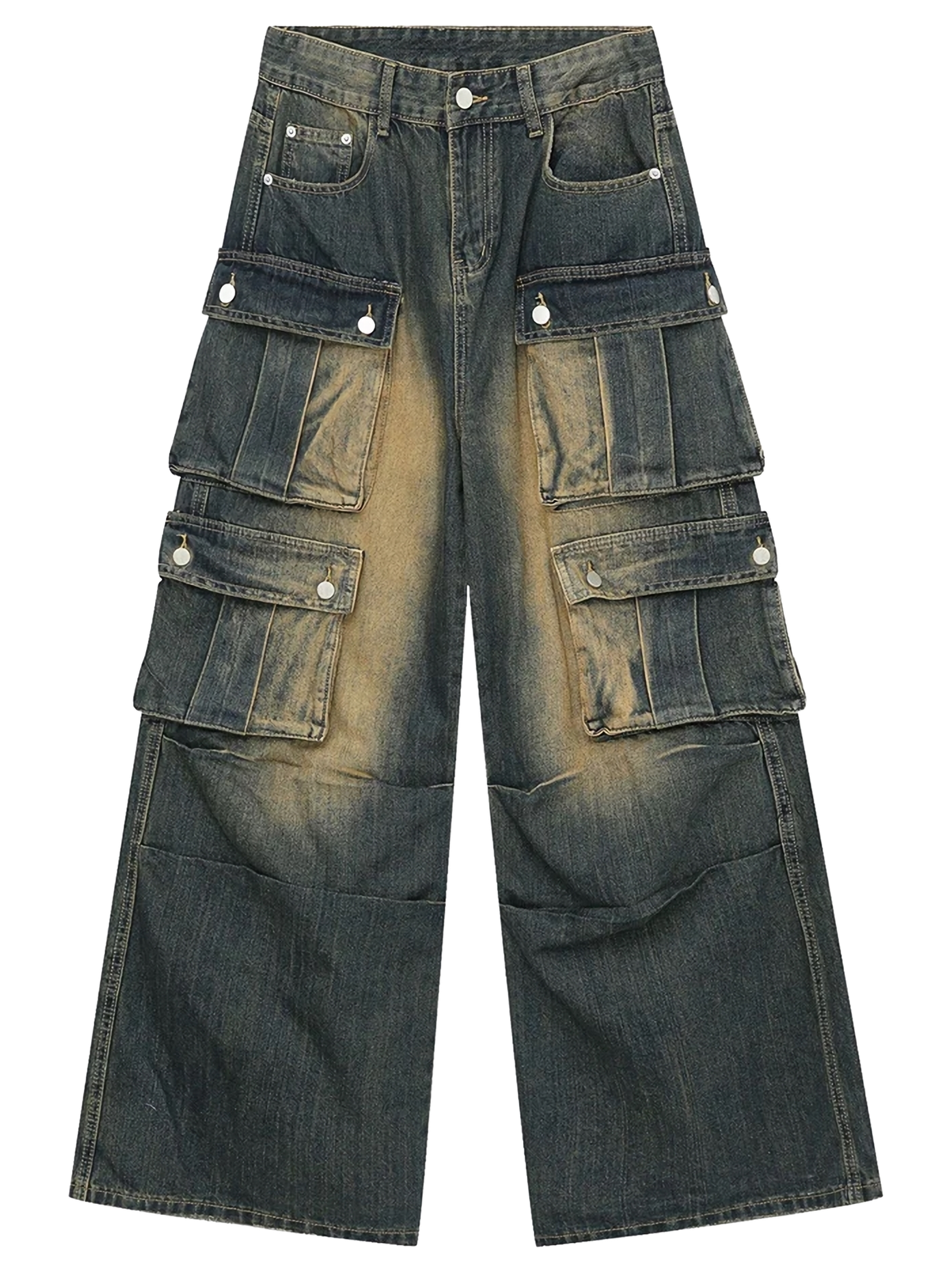 Utility Cargo Denim Wide-leg Jeans