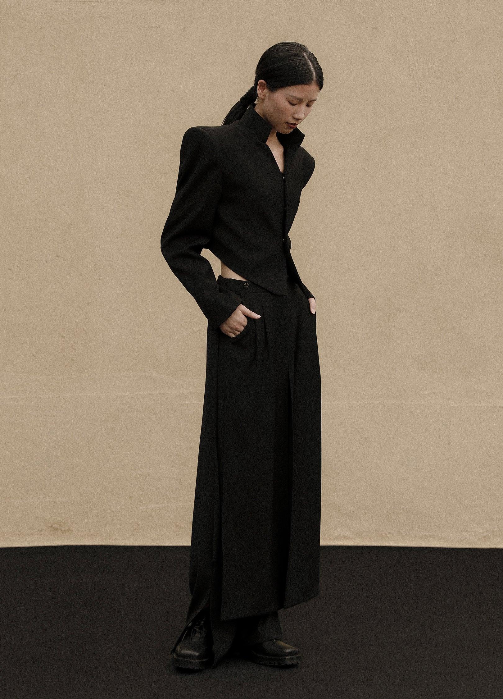 Chic V-Cut Cropped Blazer - chiclara