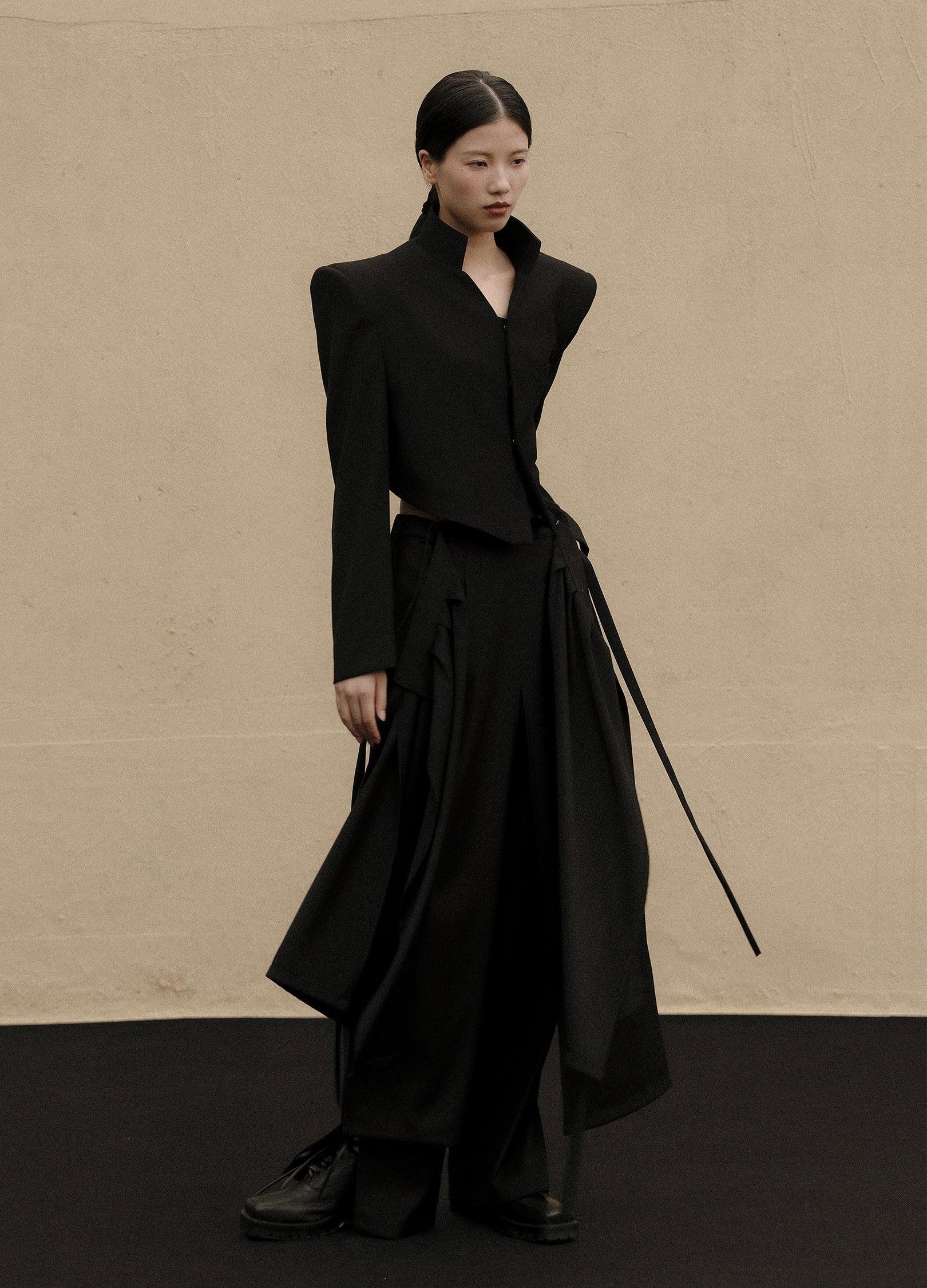 Chic V-Cut Cropped Blazer - chiclara