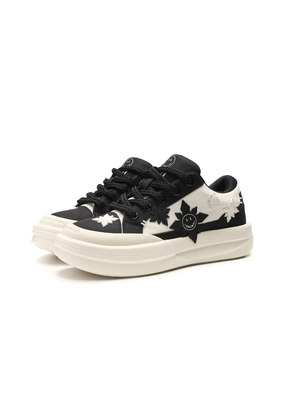 Black Split-Leather Dynamic Skate Sneakers