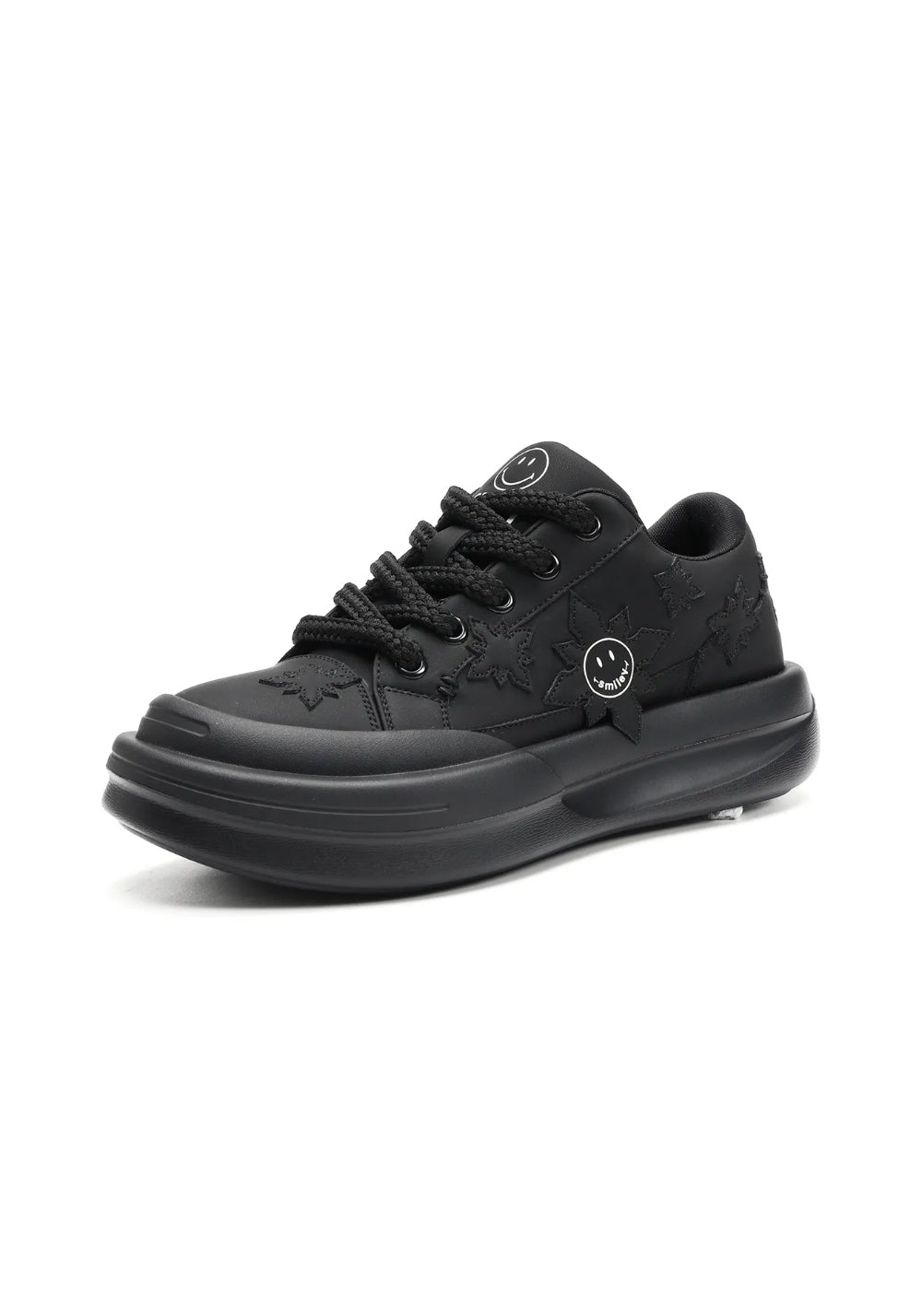 Black Split-Leather Dynamic Skate Sneakers