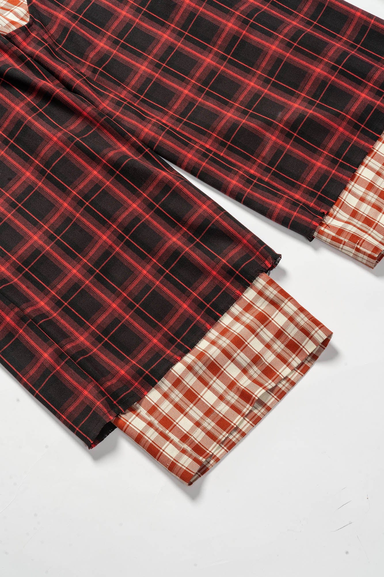 Pantalon à jambes larges à carreaux