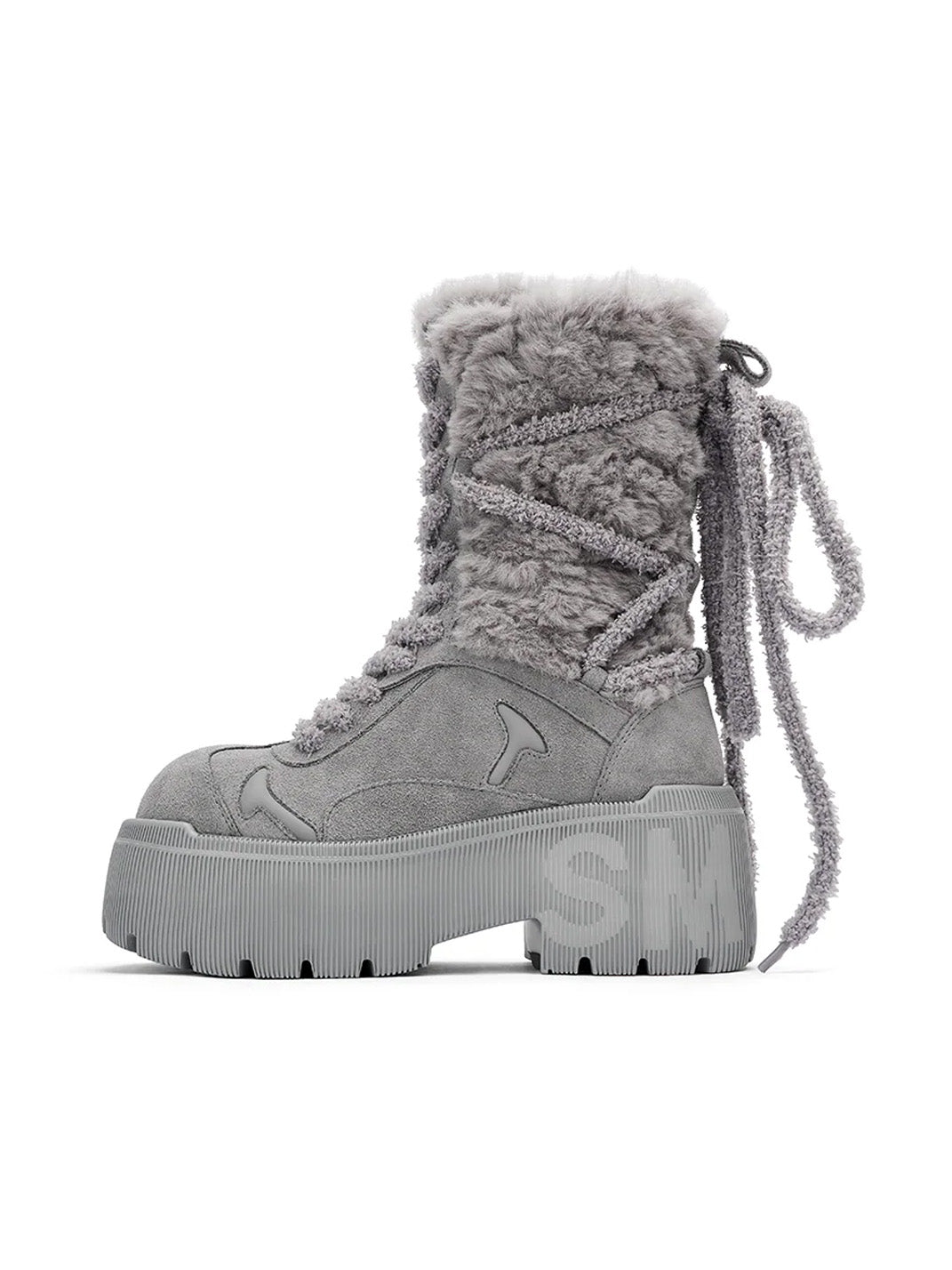 Gray Tall Snow Boots