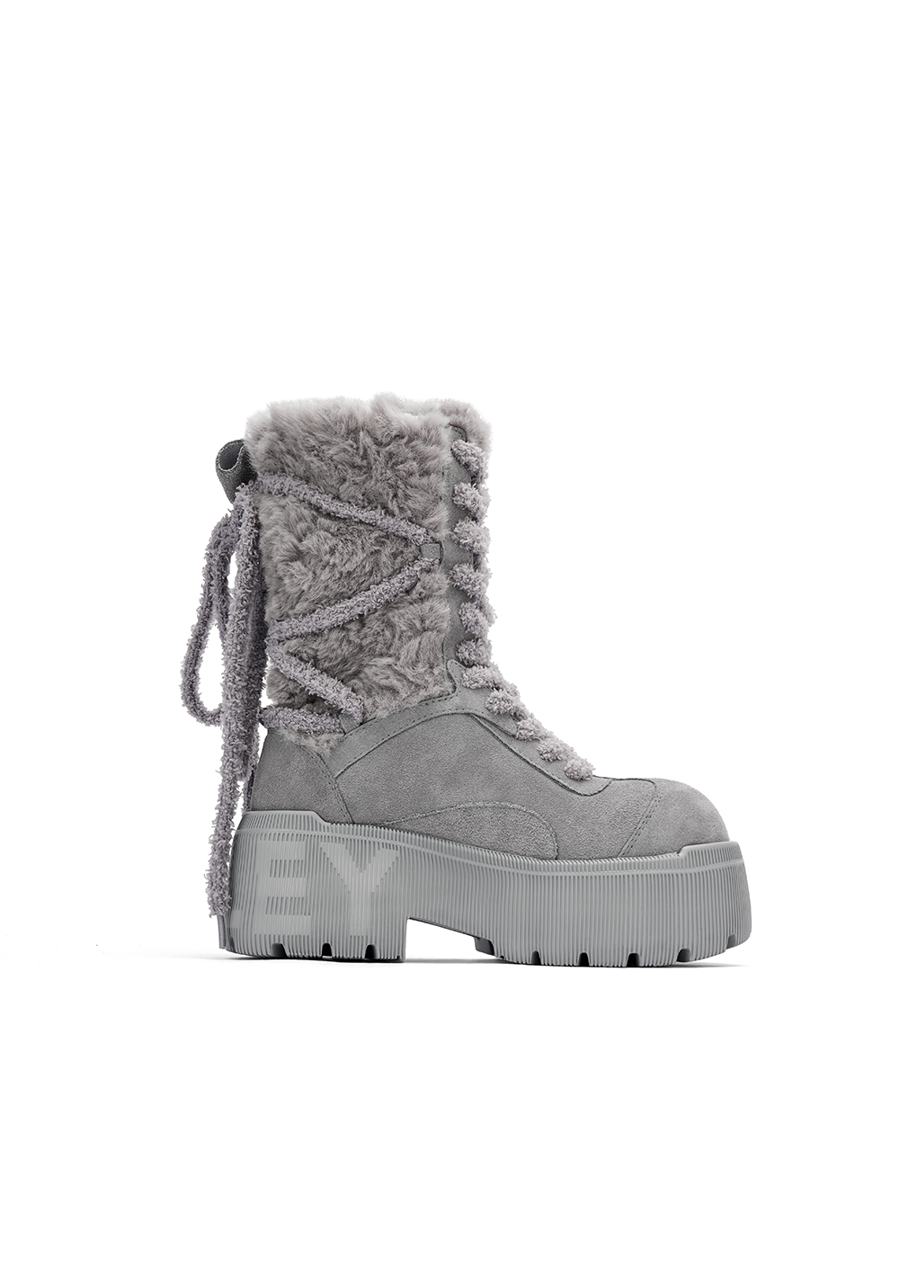 Gray Tall Snow Boots