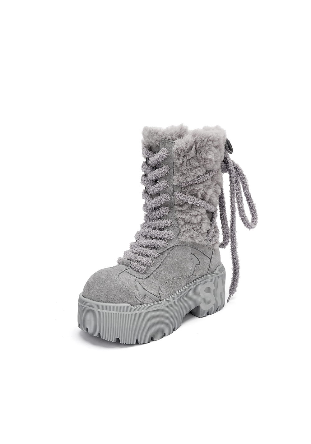 Gray Tall Snow Boots