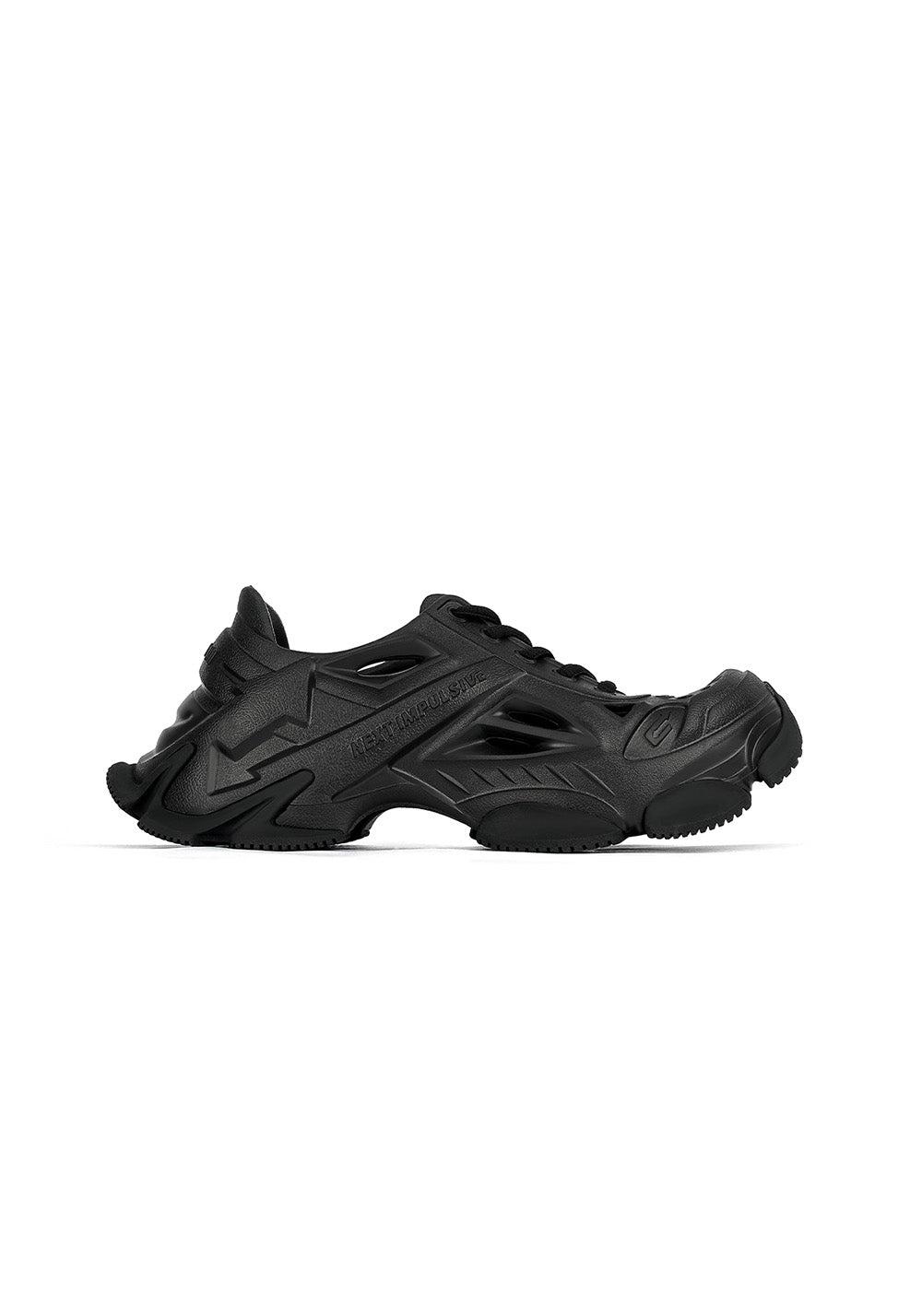 Black Time-Space Platform Clog Sneakers