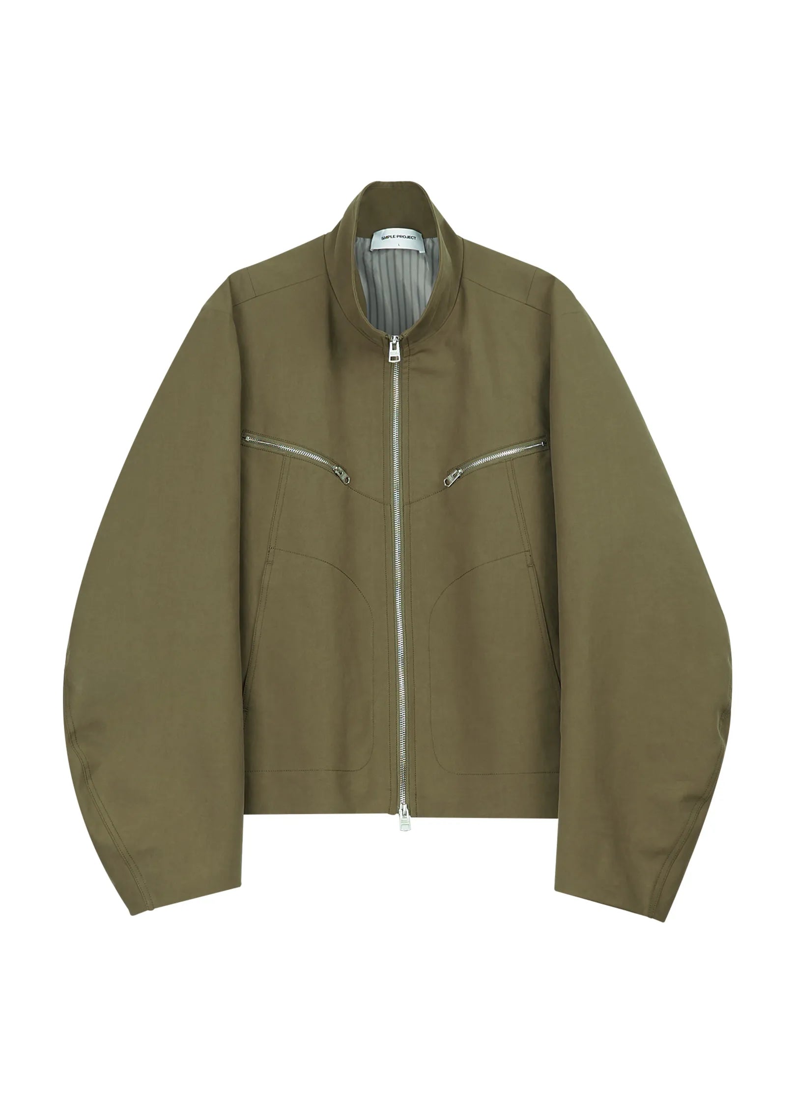Darted Zip Pocket Bomber Jacket