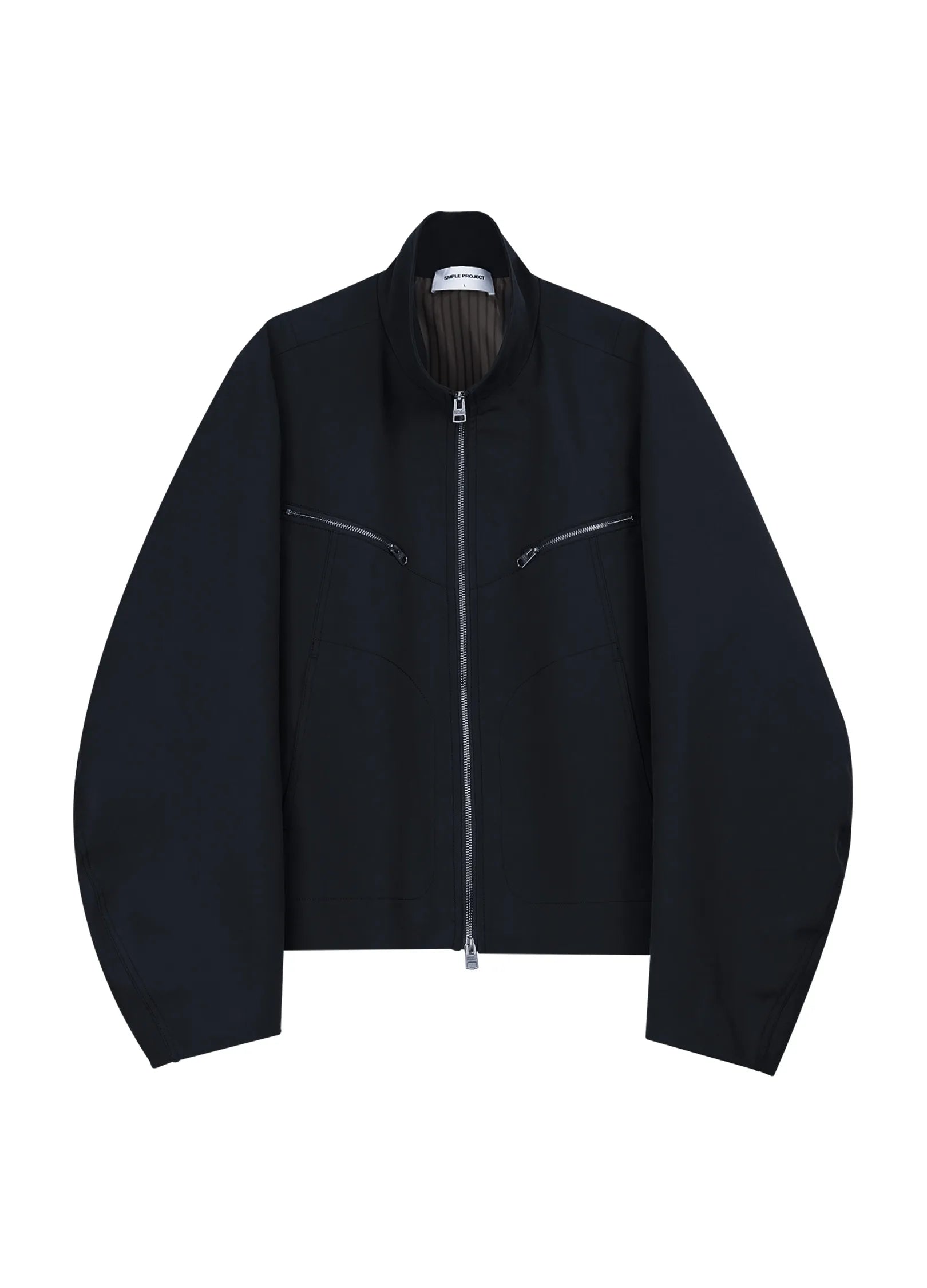 Darted Zip Pocket Bomber Jacket