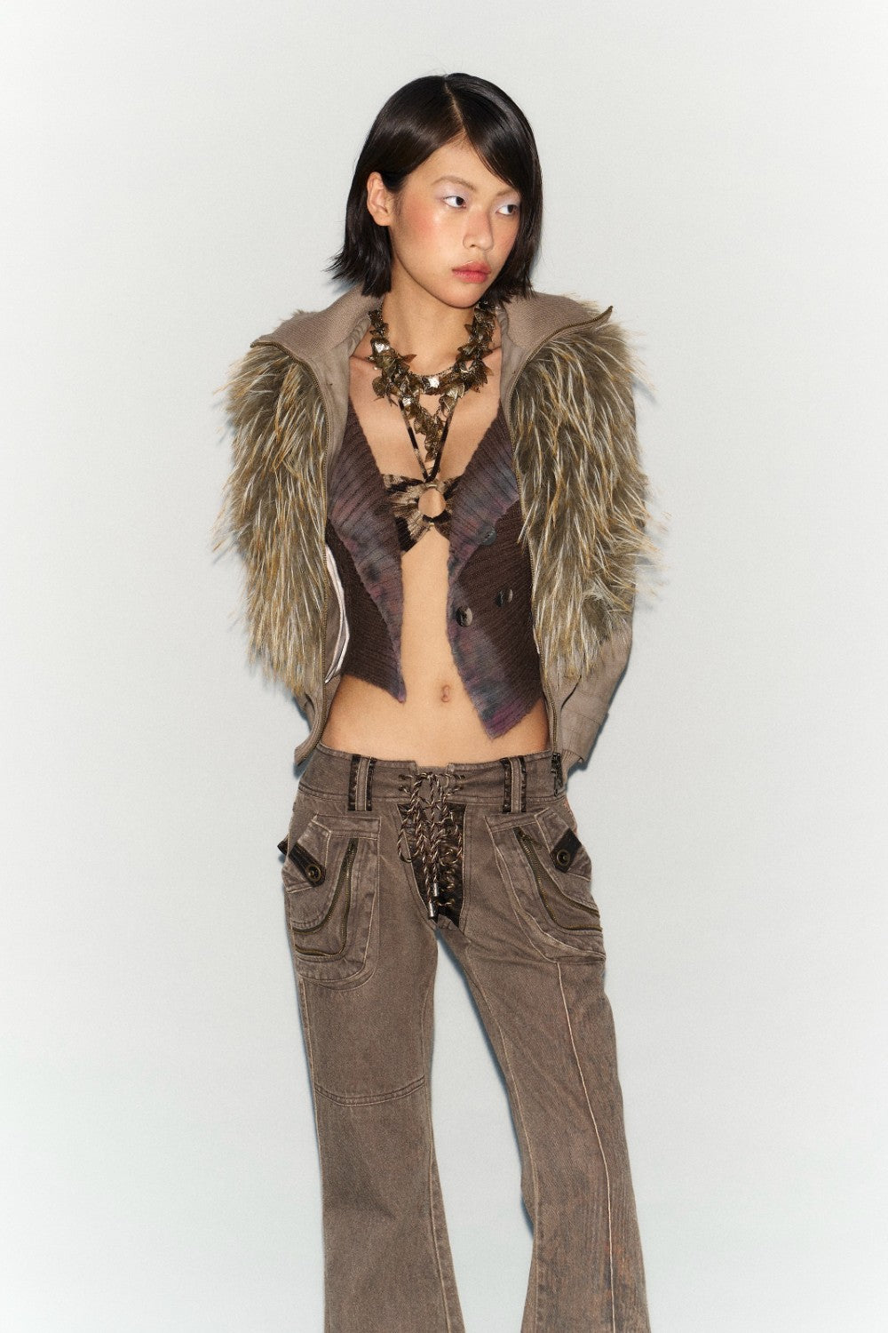 Faux Fur Trim Bomber Jacket