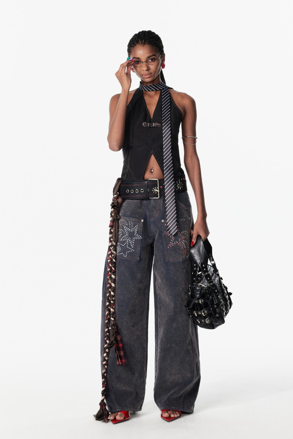 Split Halter Vest Blouse