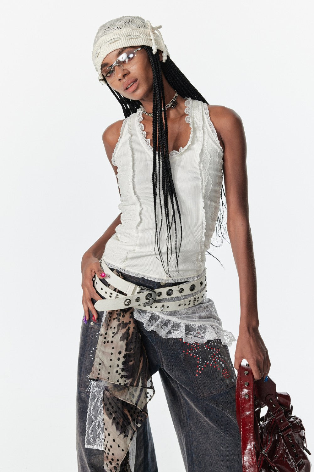 Lace-Trimmed Tank Top