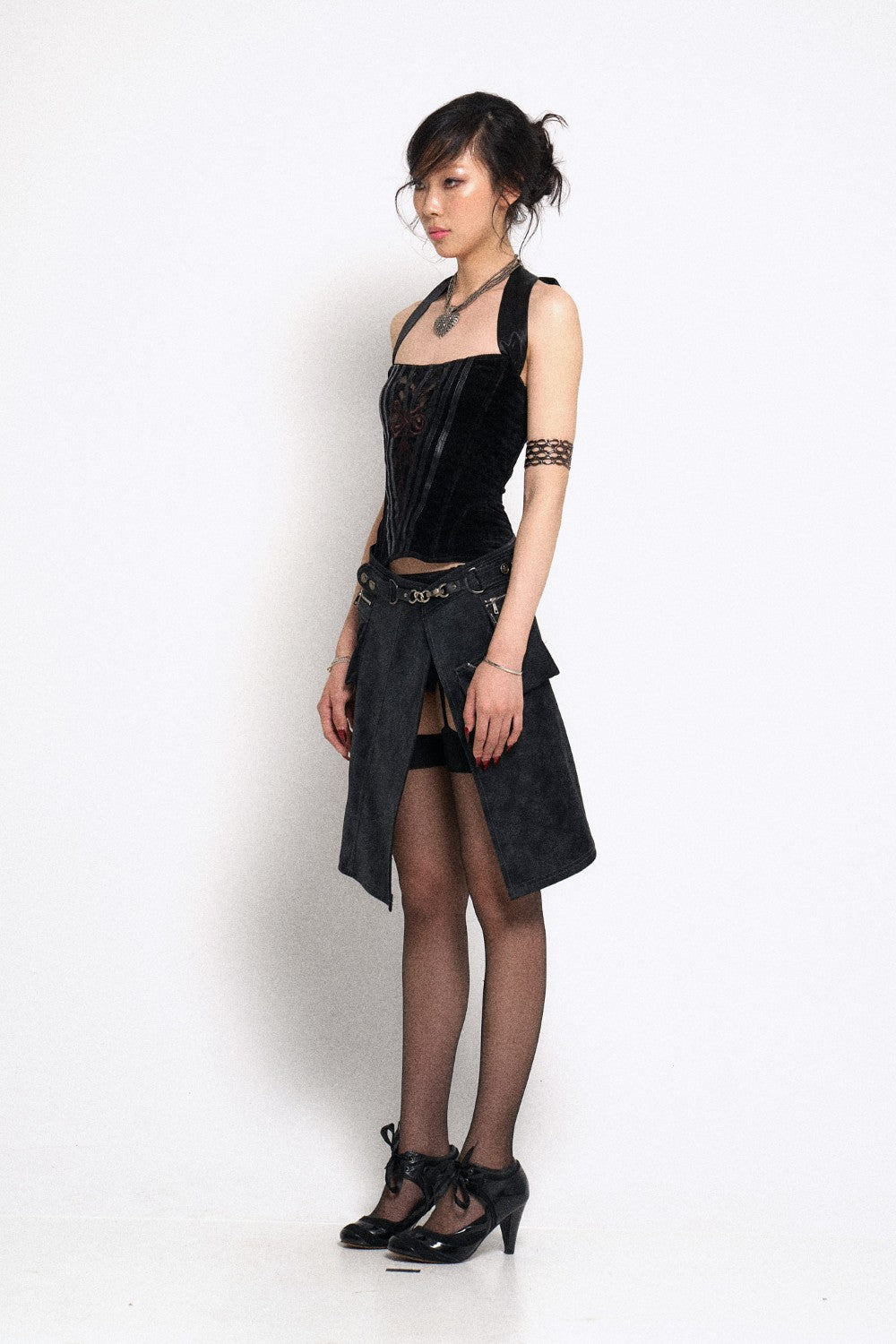 Black Velvet Victorian Corset Top