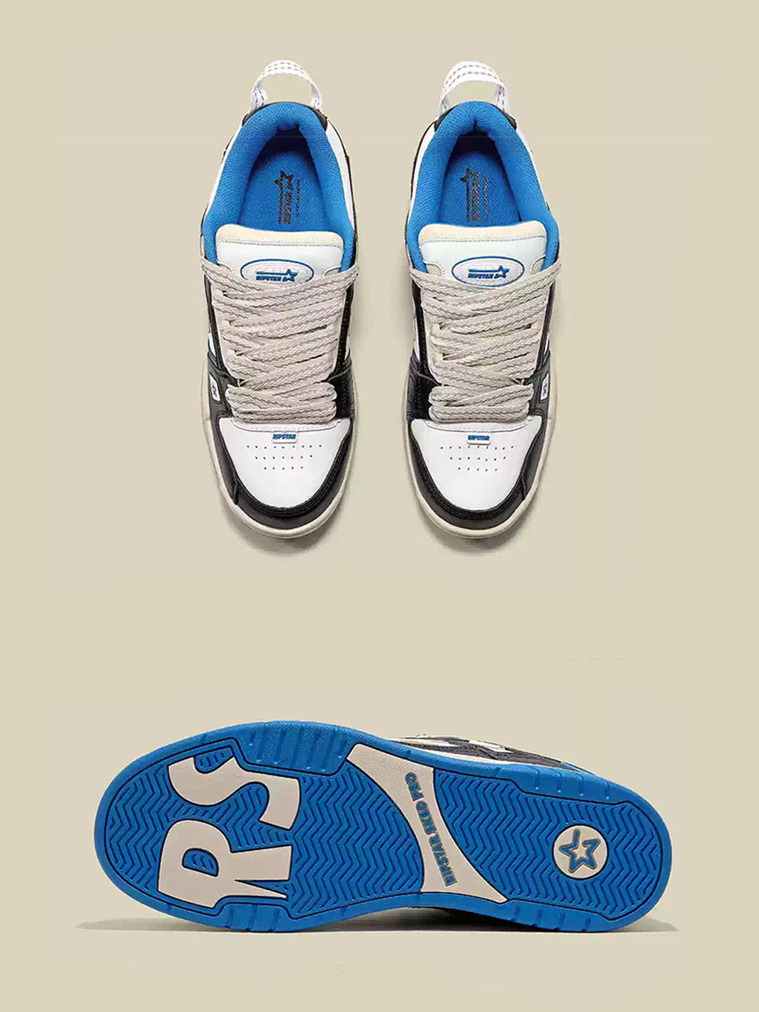 Blue Retro Low Top Casual Sneakers