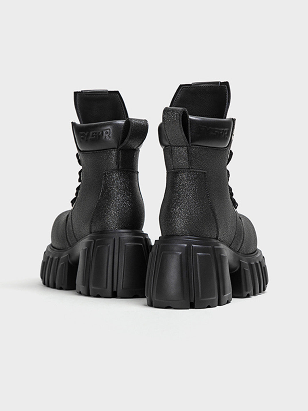Black Starry Platform Martin Boots With Removable Shaft