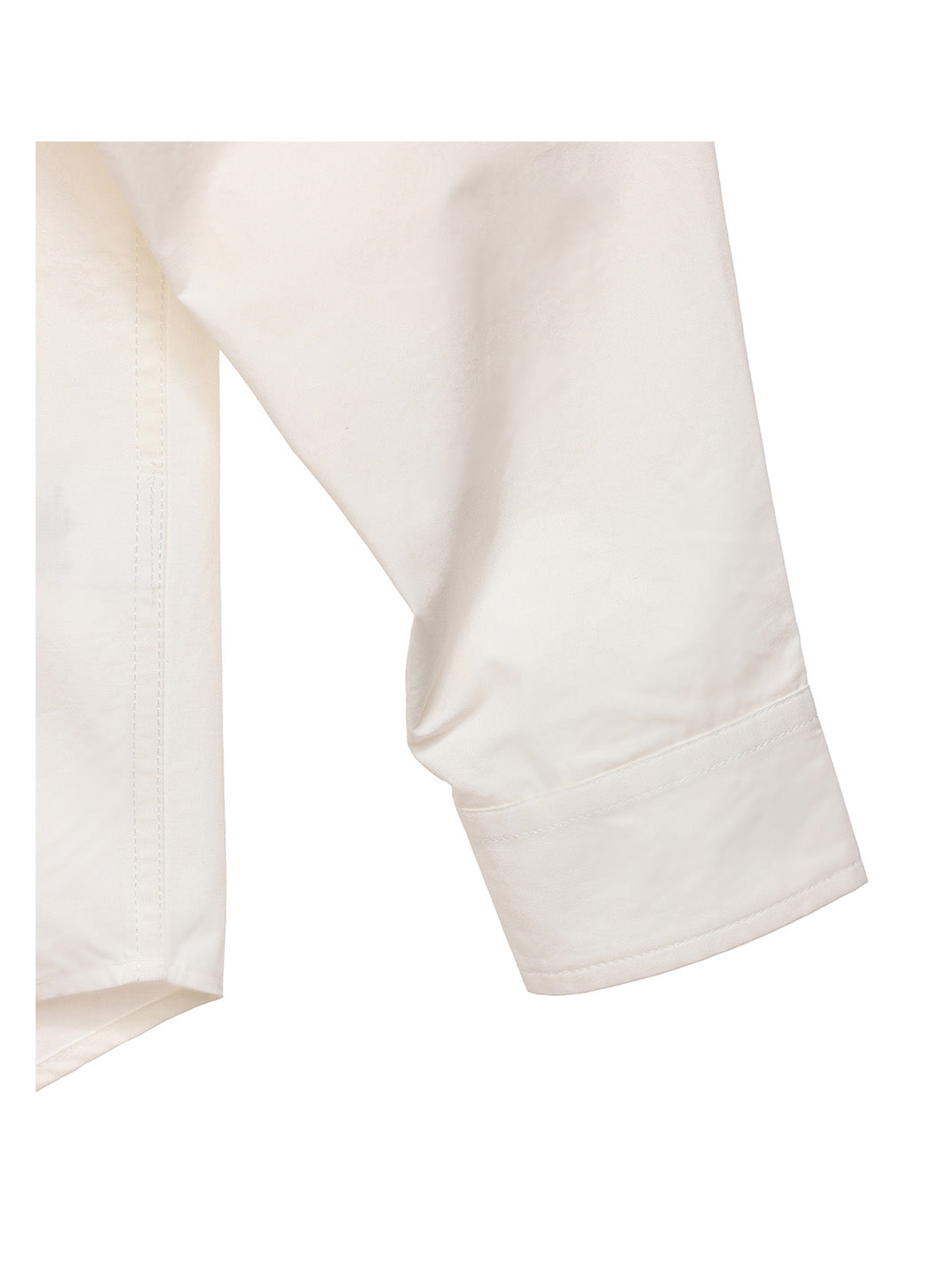 Patchwork Basic Beige Cotton Poplin Embroidered Shirt