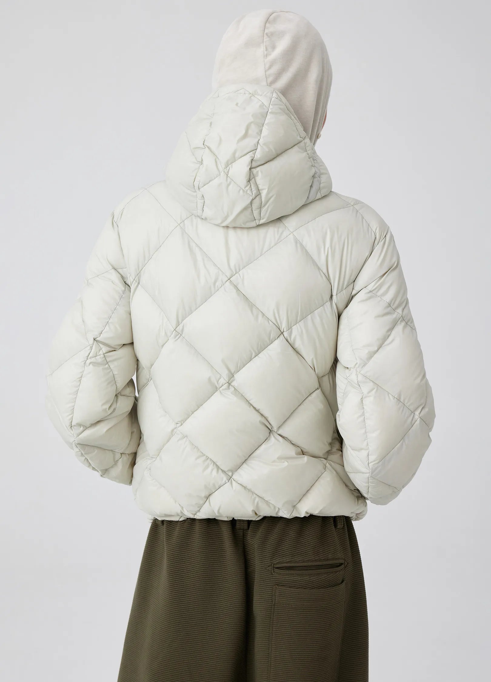 Diamond-Quilted Hooded Puffer Jacket