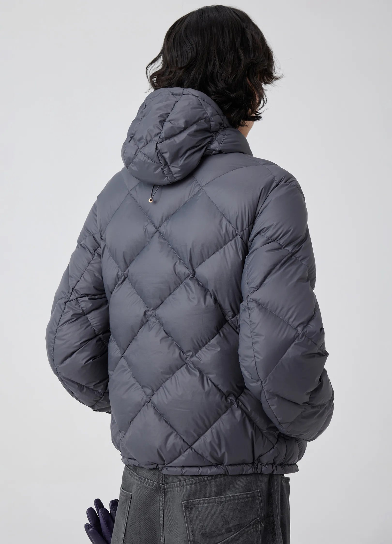Diamond-Quilted Hooded Puffer Jacket