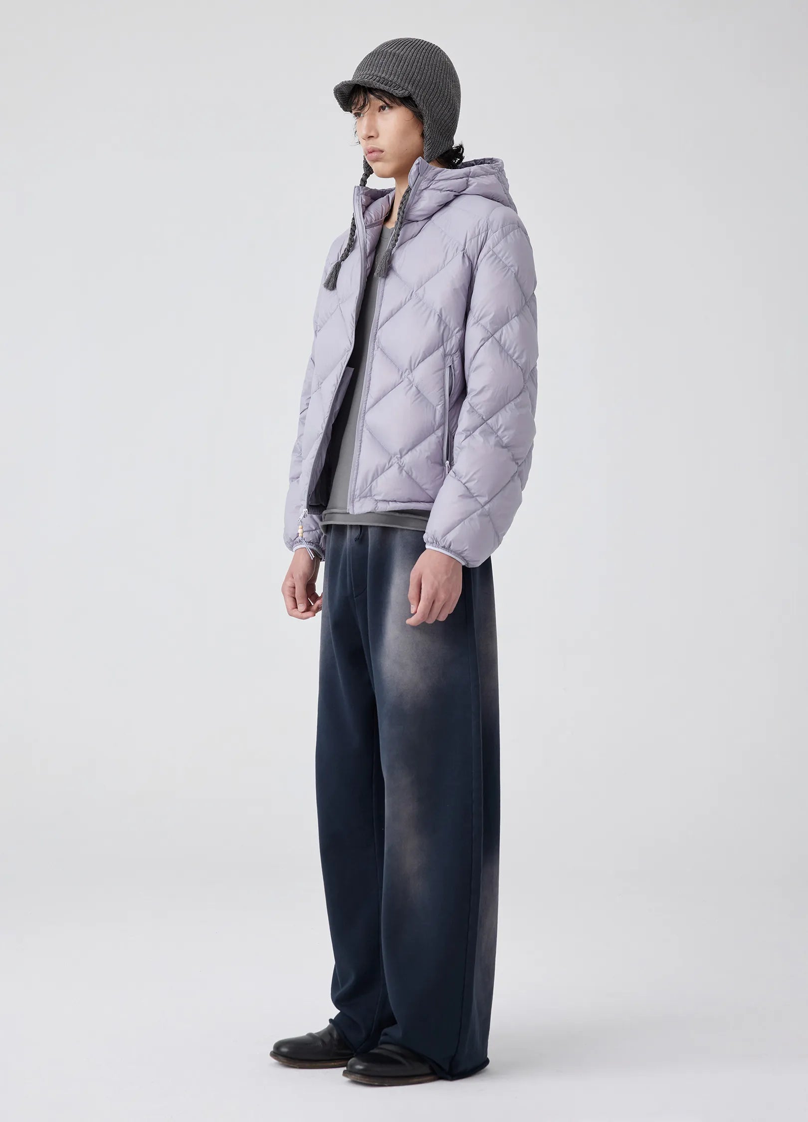 Diamond-Quilted Hooded Puffer Jacket
