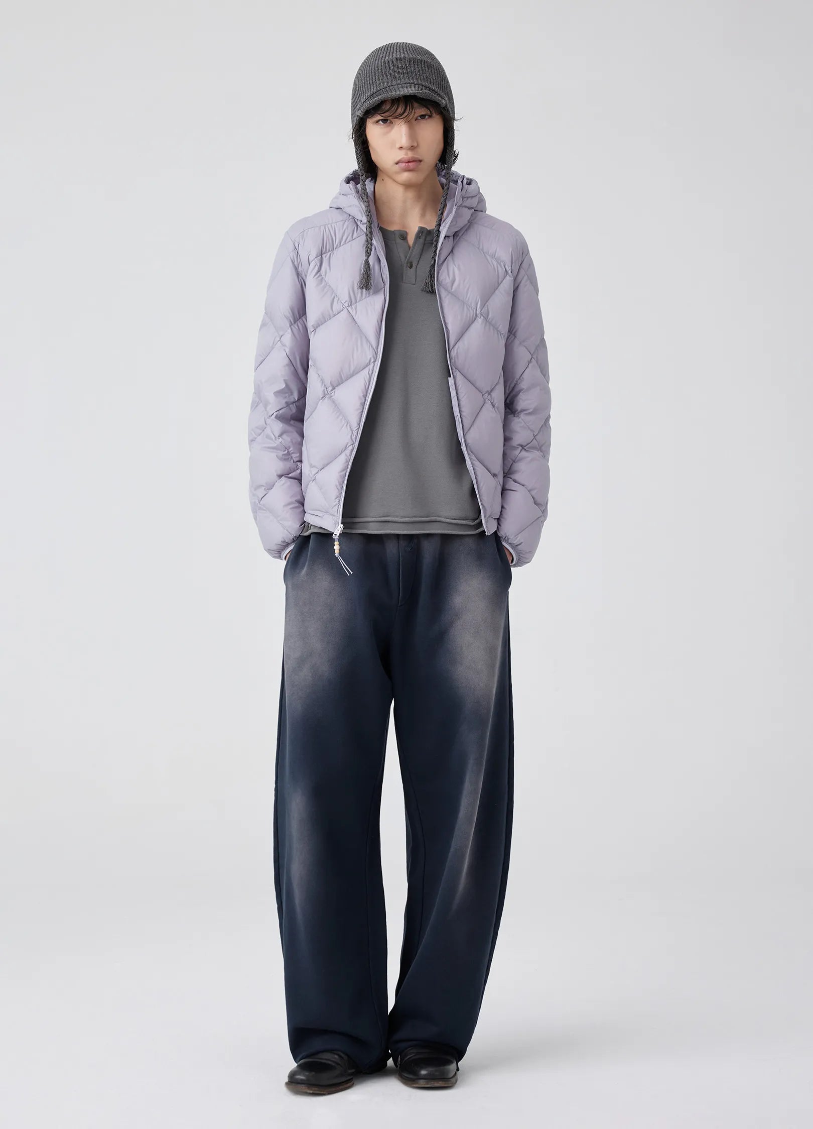 Diamond-Quilted Hooded Puffer Jacket