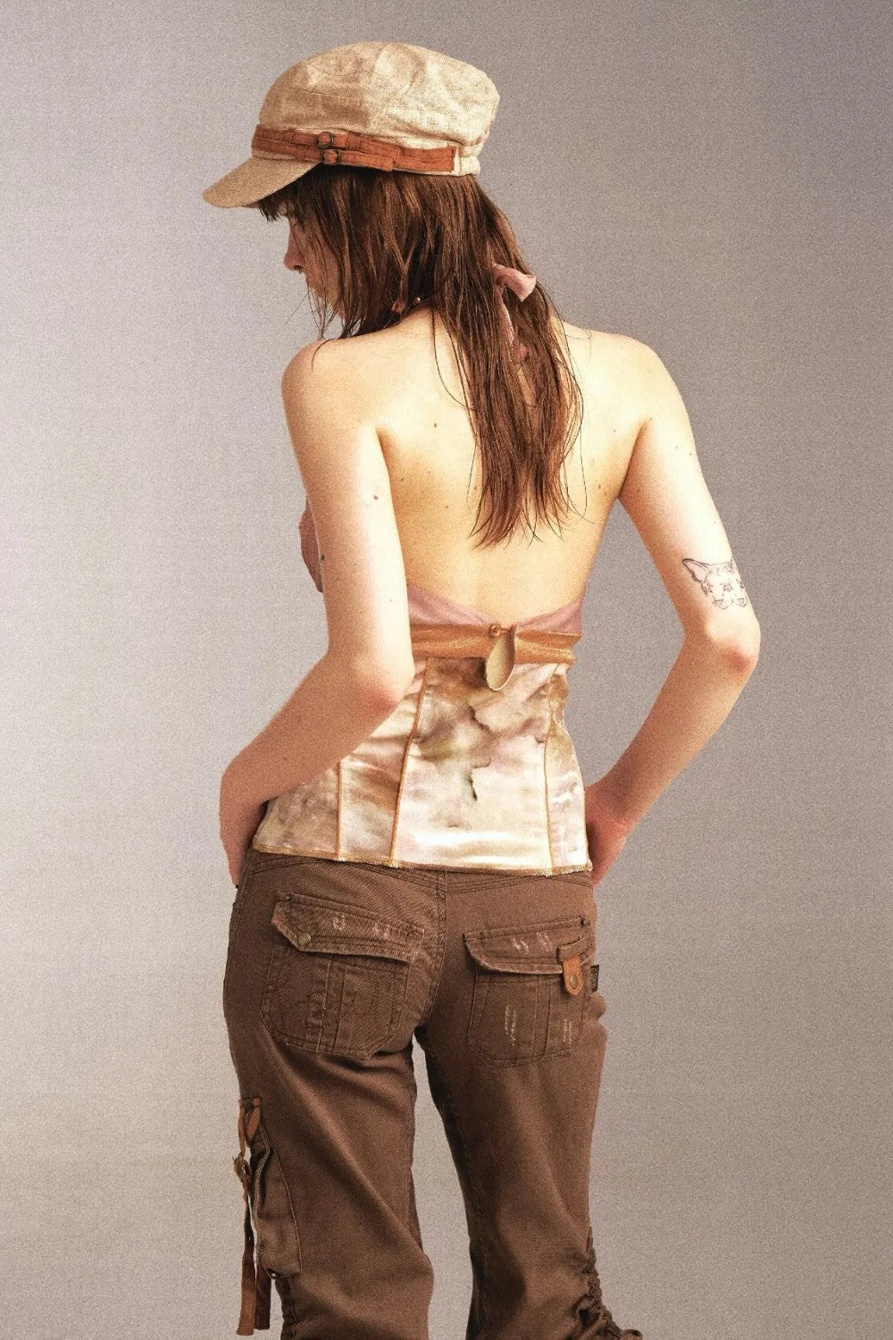 Vintage Satin Halter Corset Top