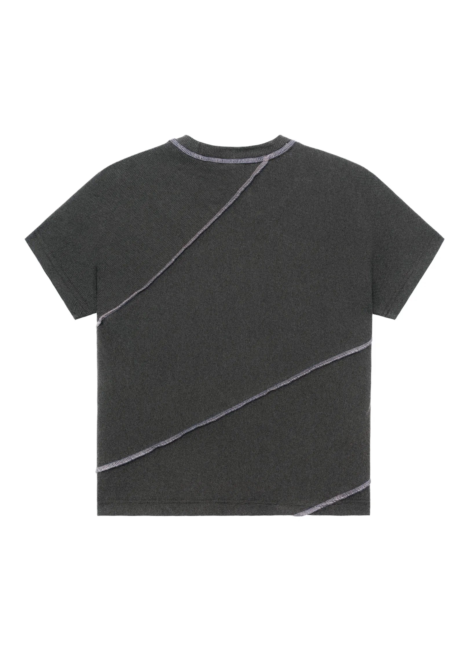 Camiseta acanalada con costuras de contraste