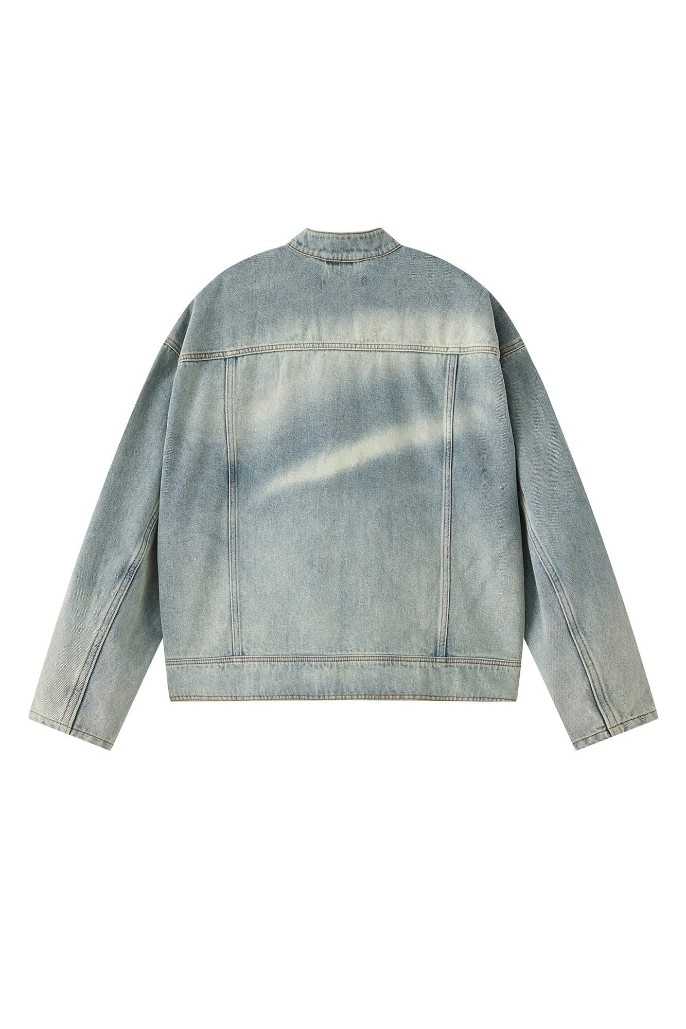 Chaqueta de carreras de mezclilla de lavado ligero