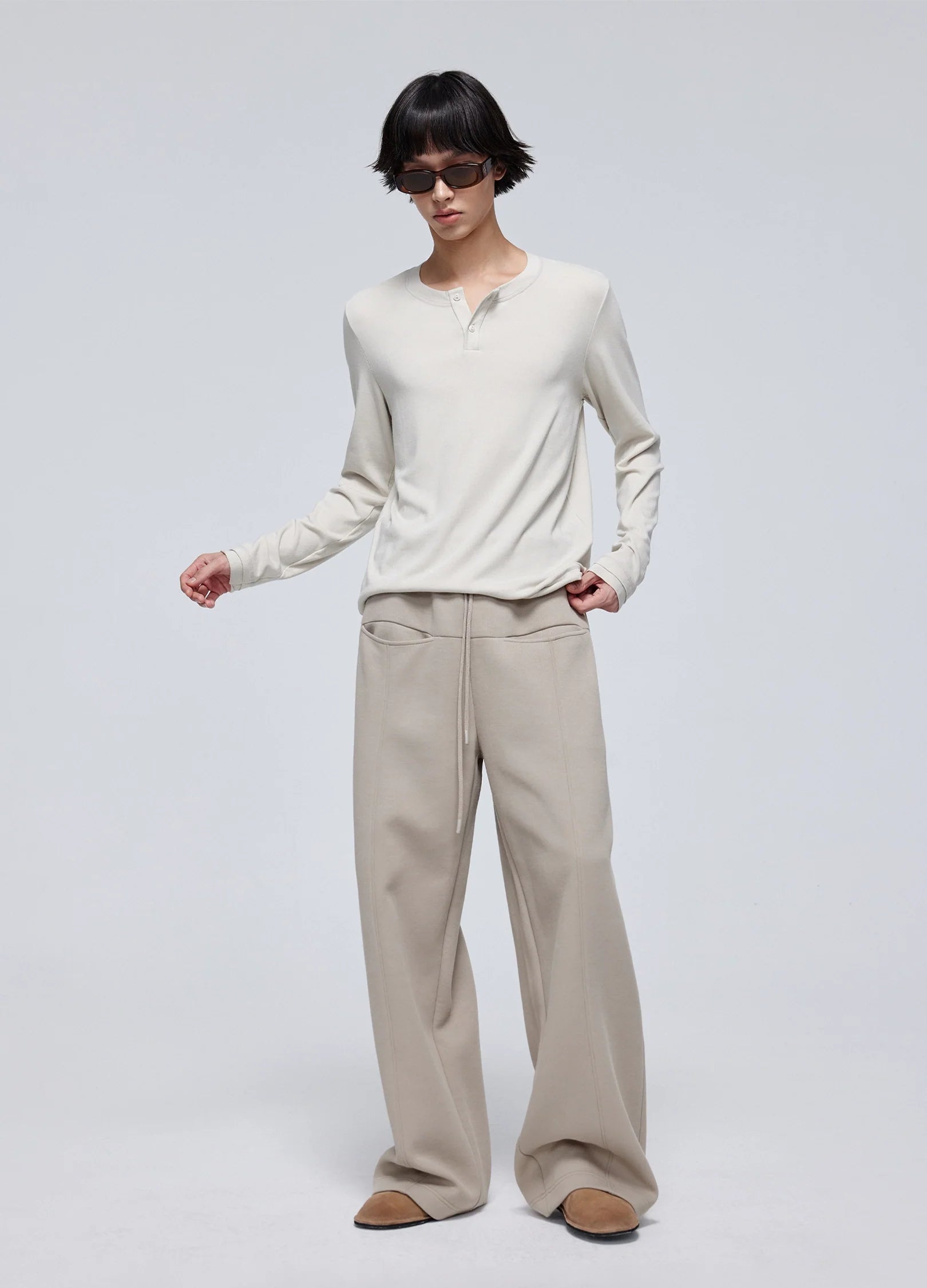 T-shirt à manches longues Henley
