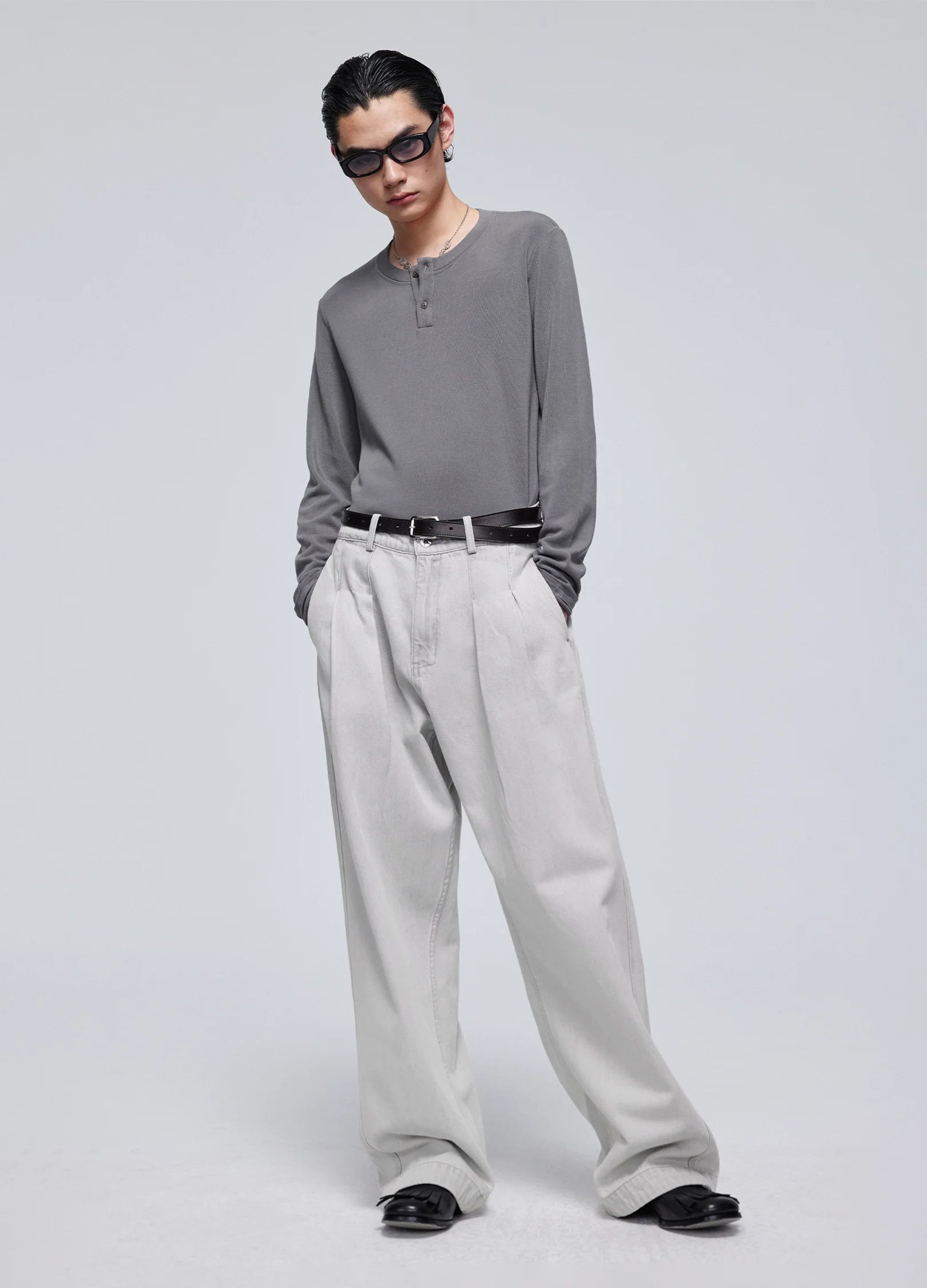 T-shirt à manches longues Henley