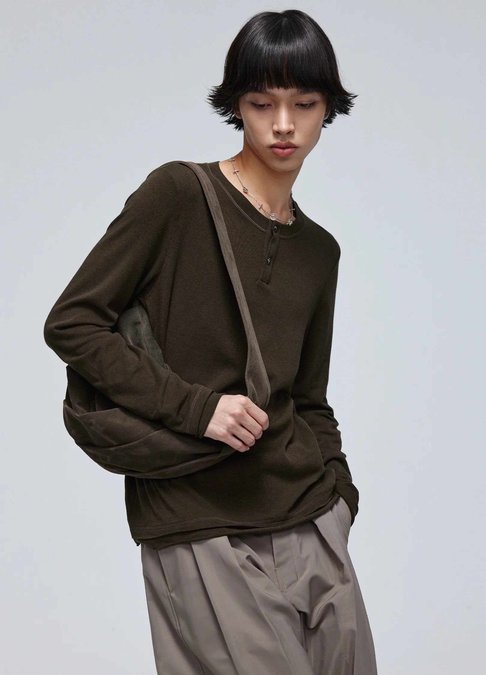 T-shirt à manches longues Henley