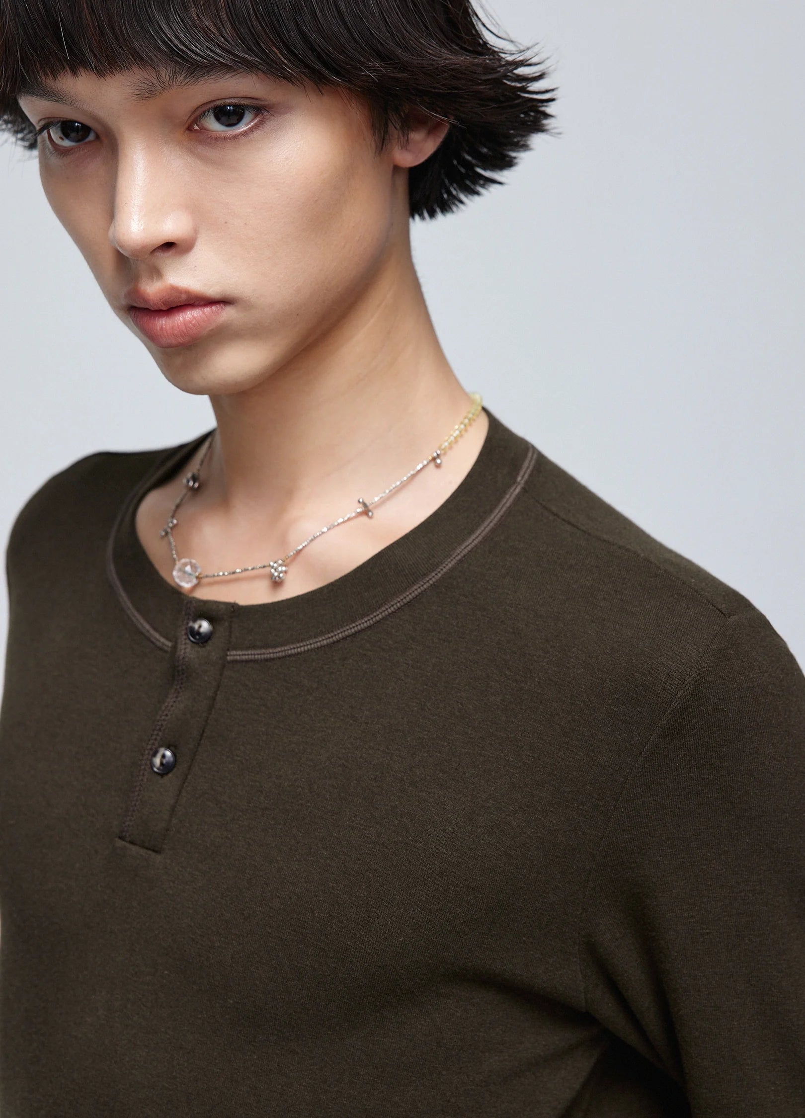 T-shirt à manches longues Henley