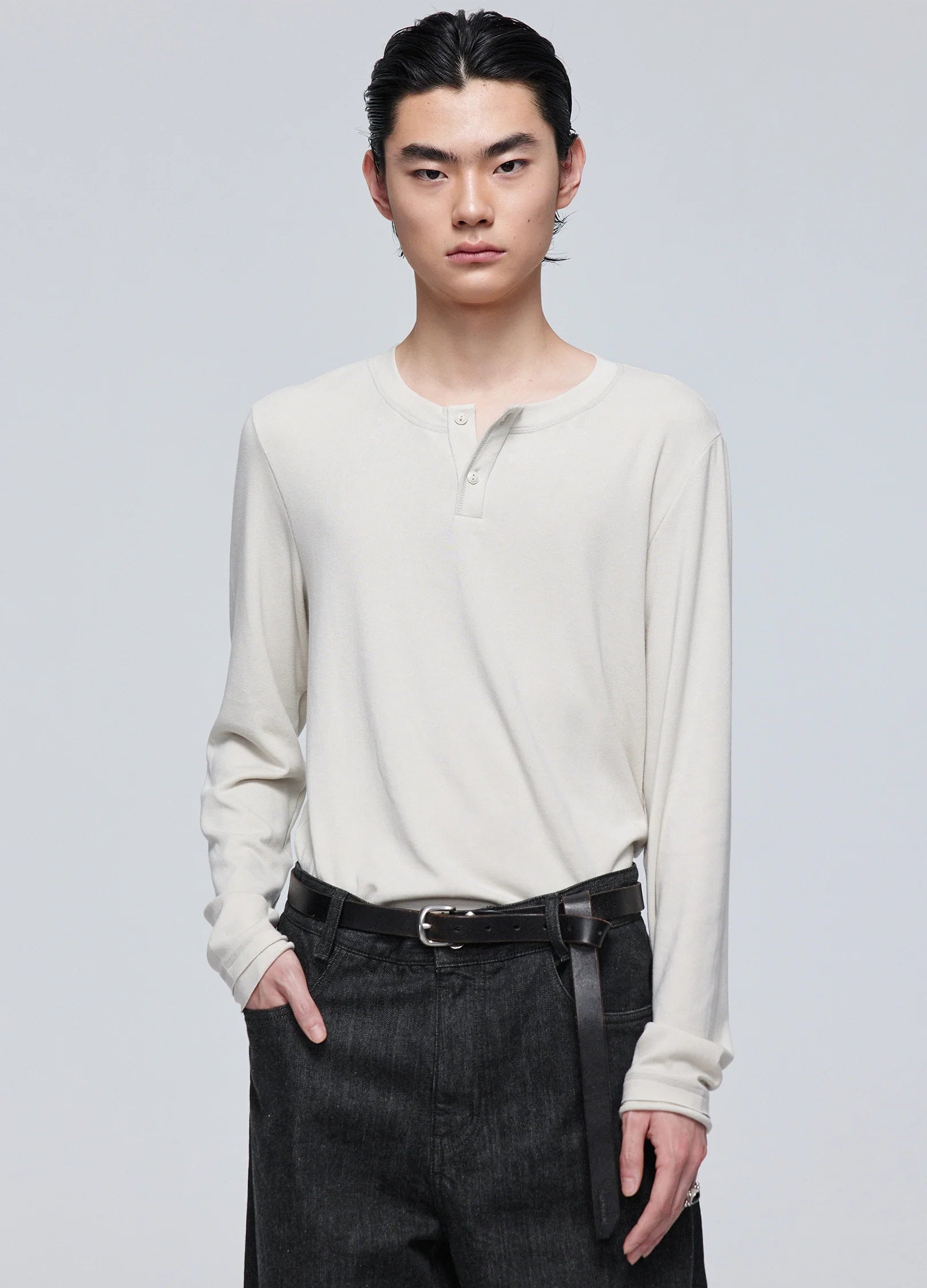 T-shirt à manches longues Henley
