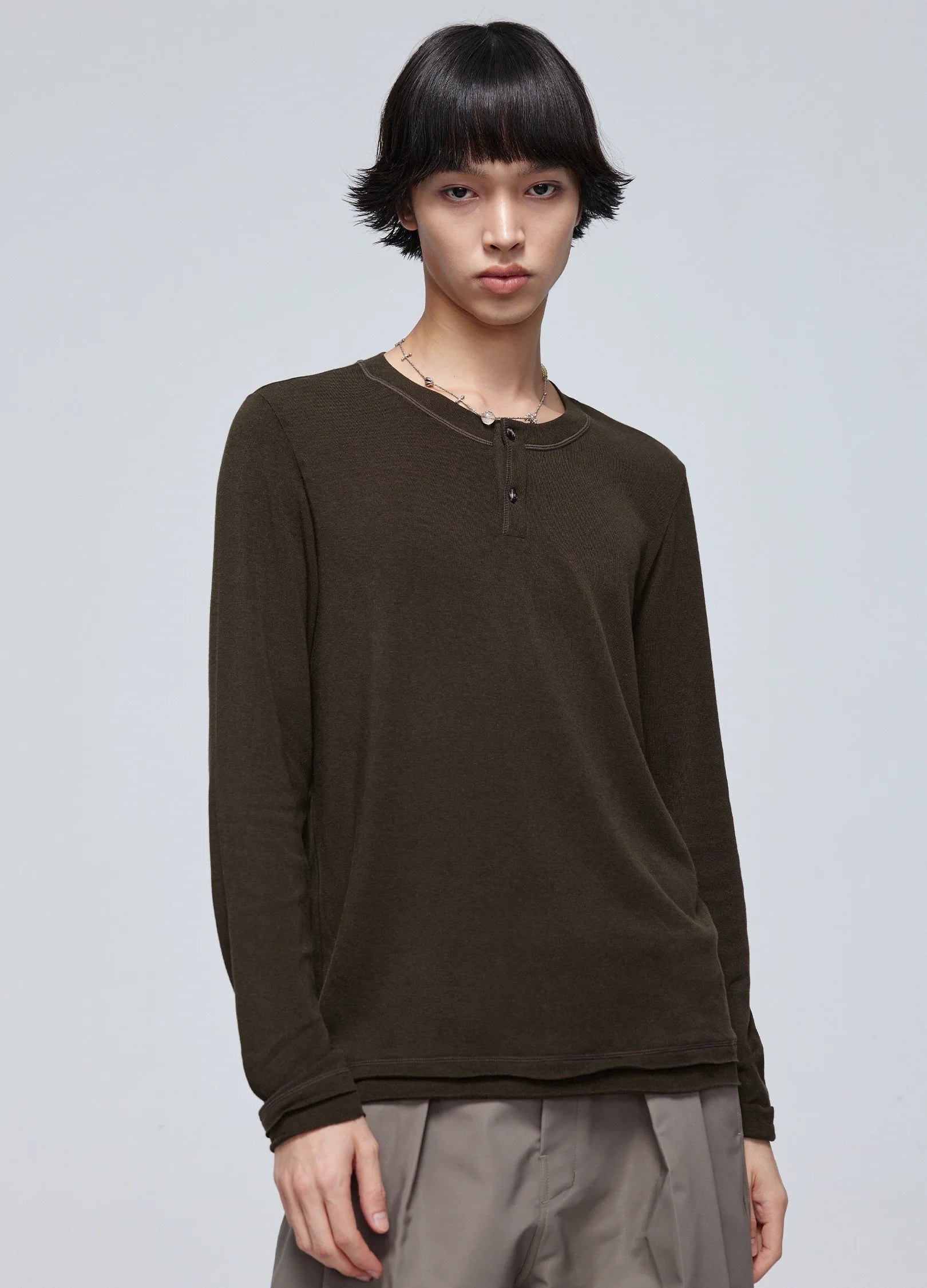 T-shirt à manches longues Henley