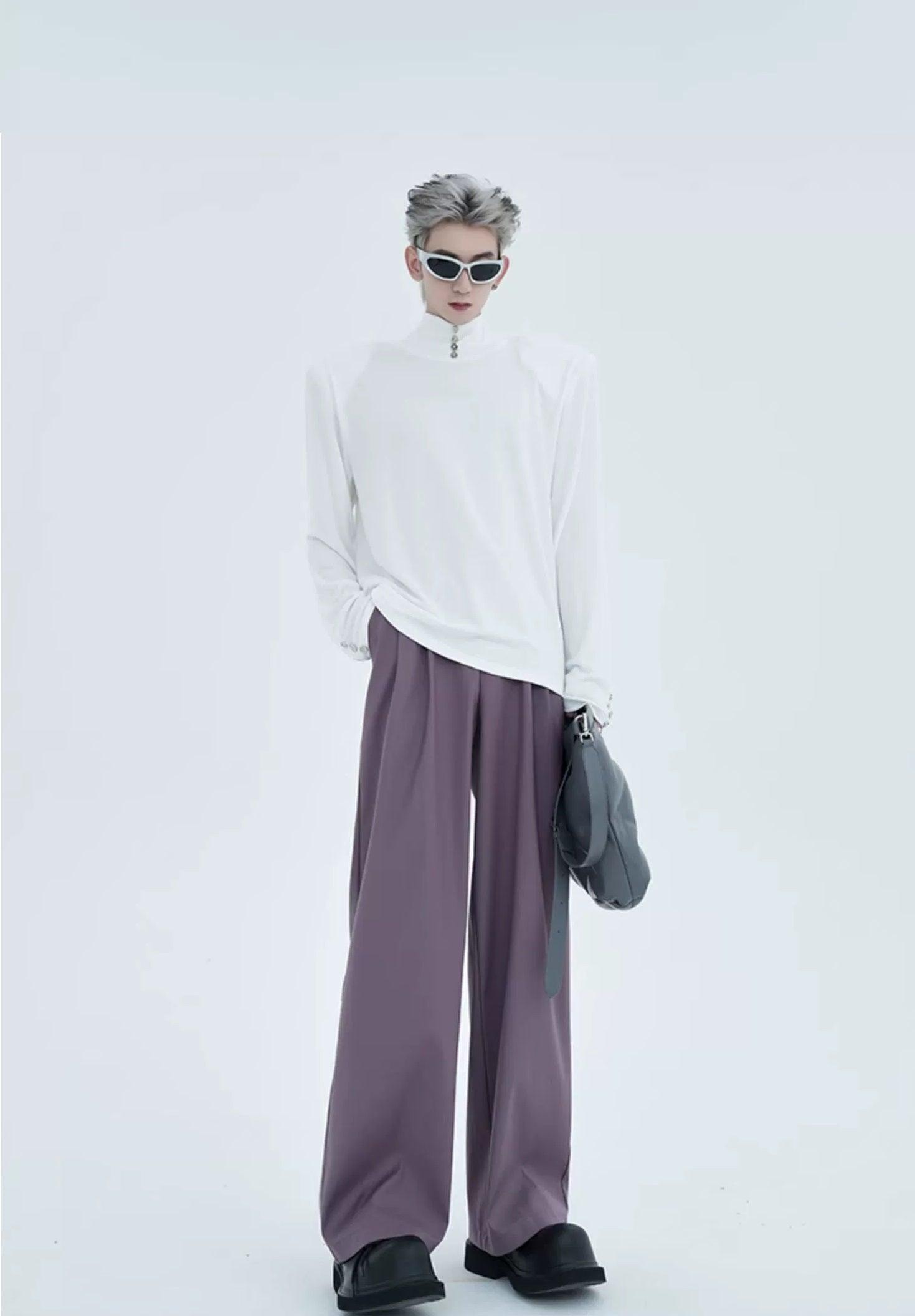 Button Detail Turtleneck T-Shirt