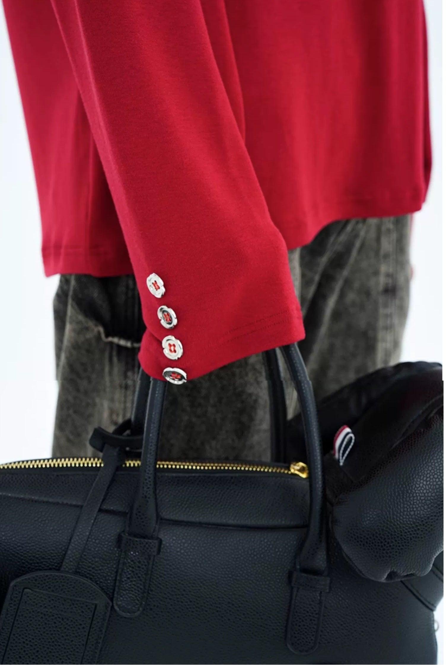 Button Detail Turtleneck T-Shirt