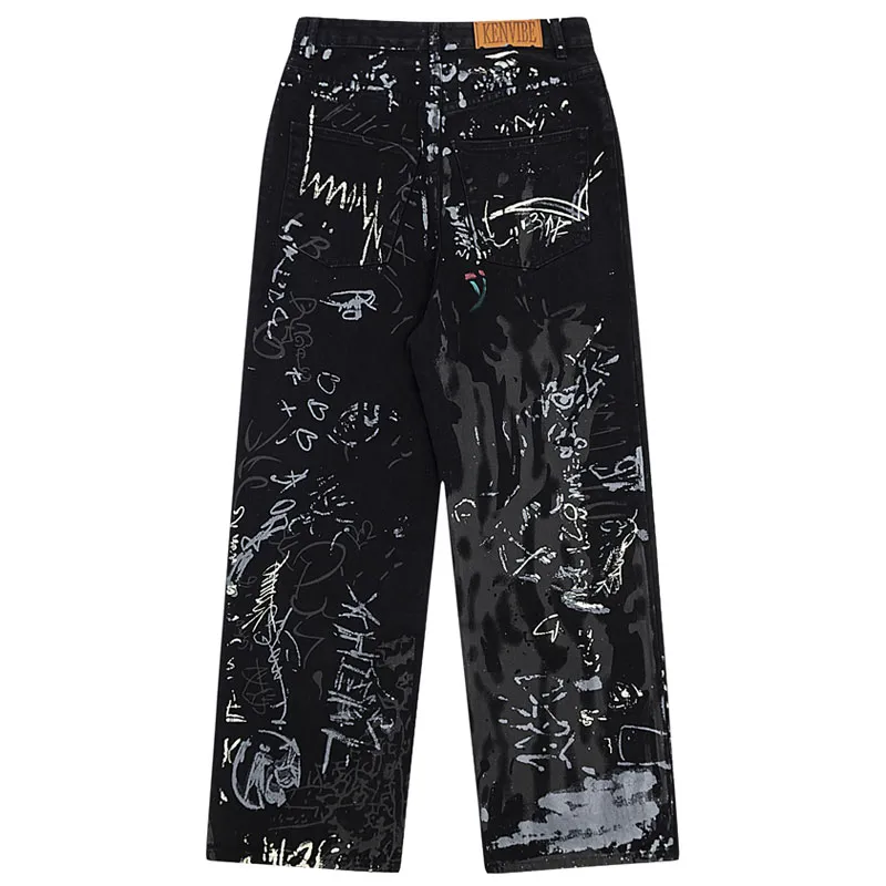 Graffiti-Kunstweit-Bein-Jeans