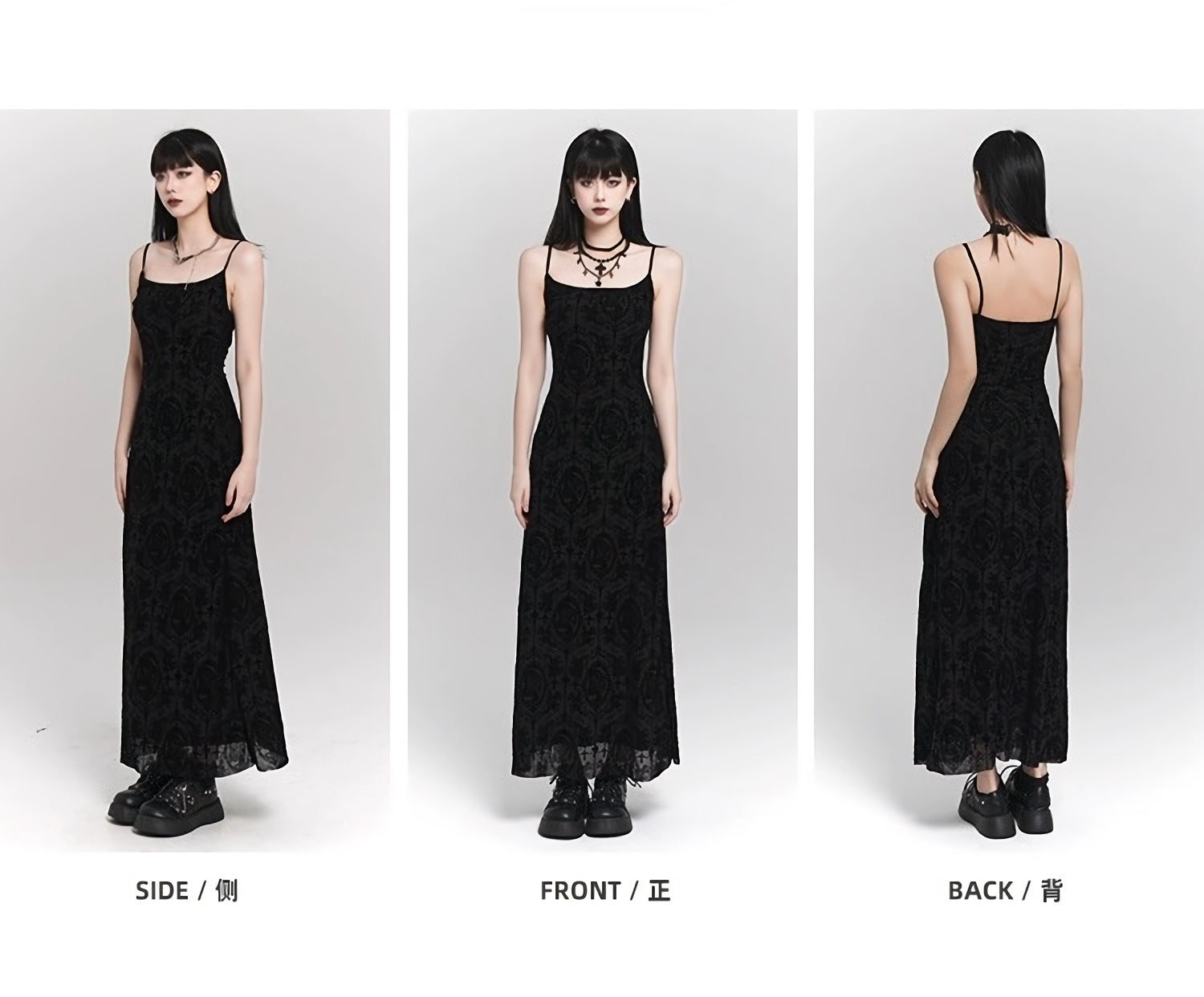 Vestido gótico de terciopelo maxi