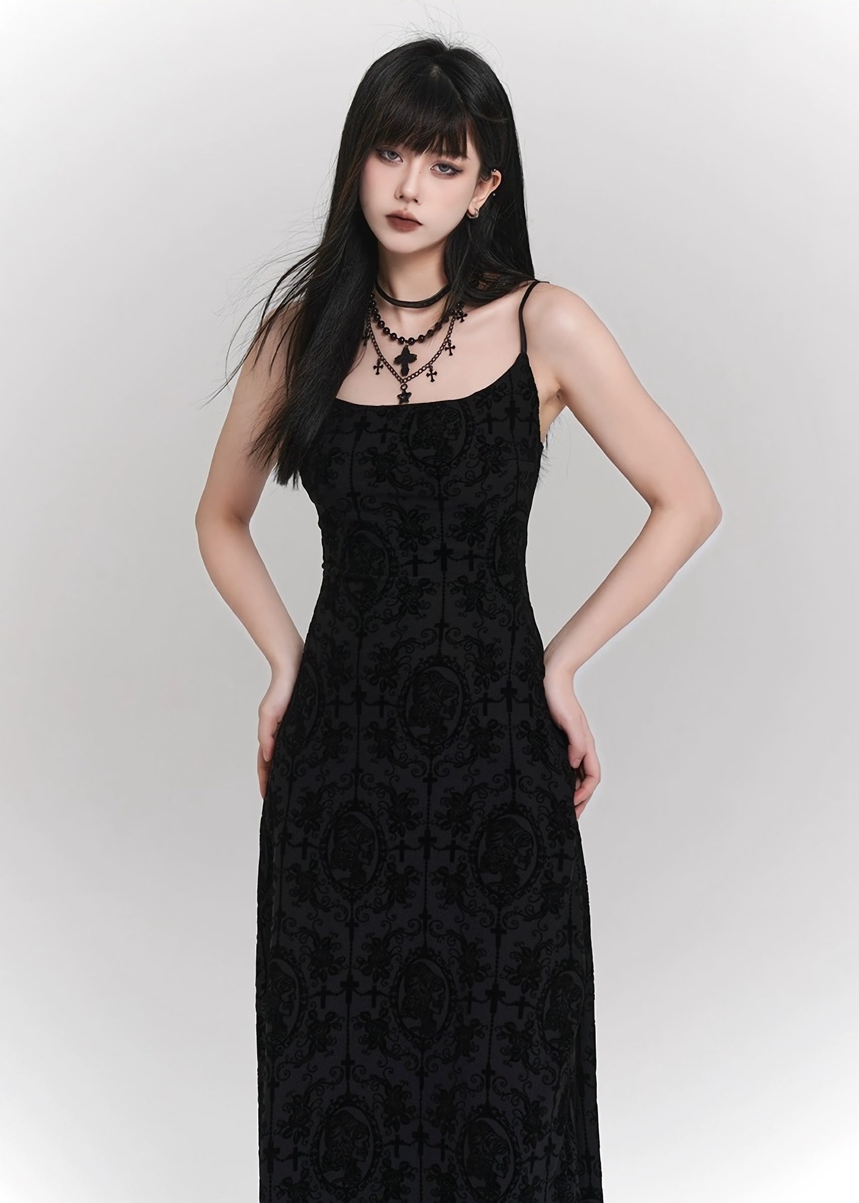 Vestido gótico de terciopelo maxi