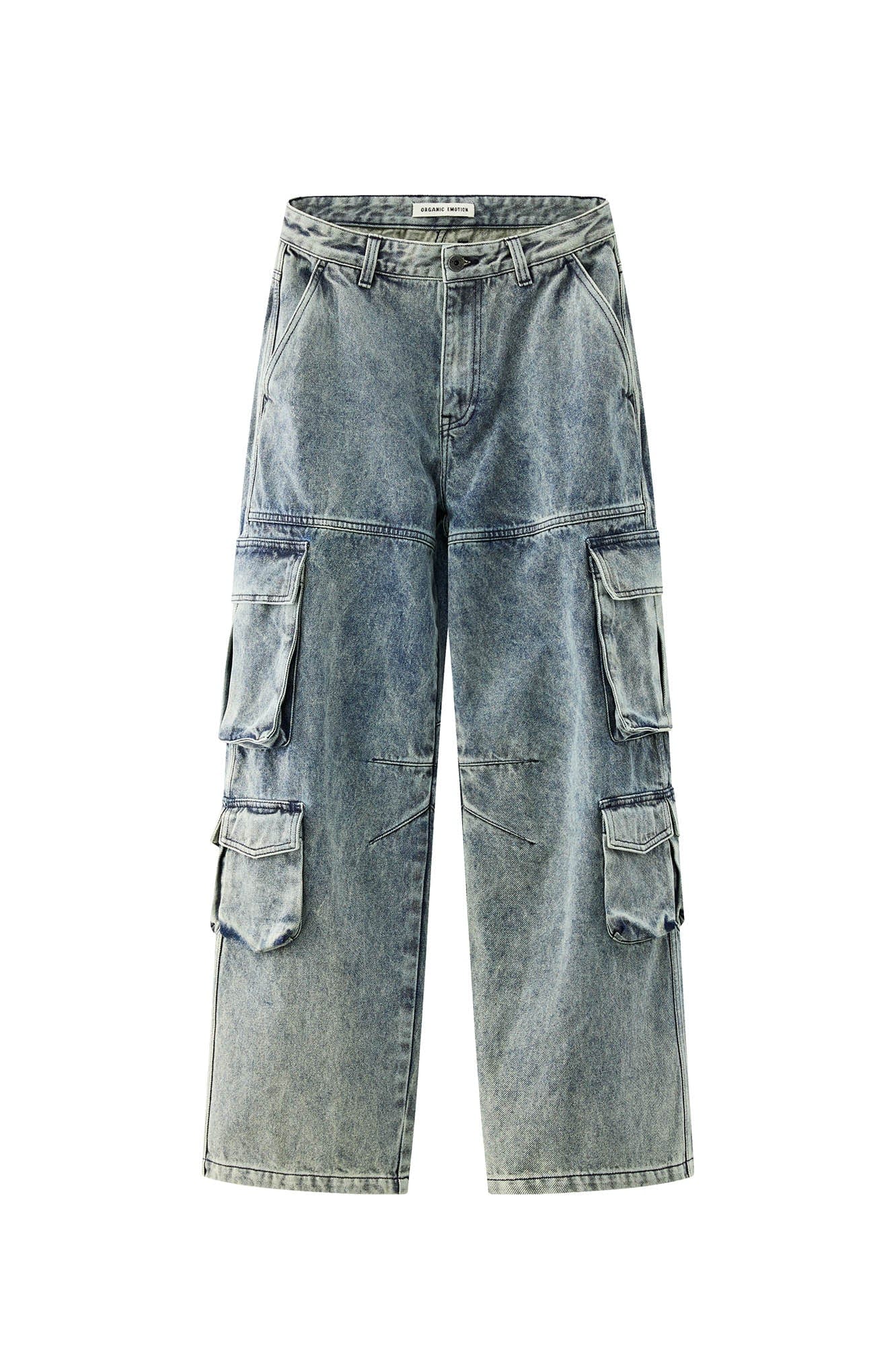 Jean de cargaison en jean en denim lavé