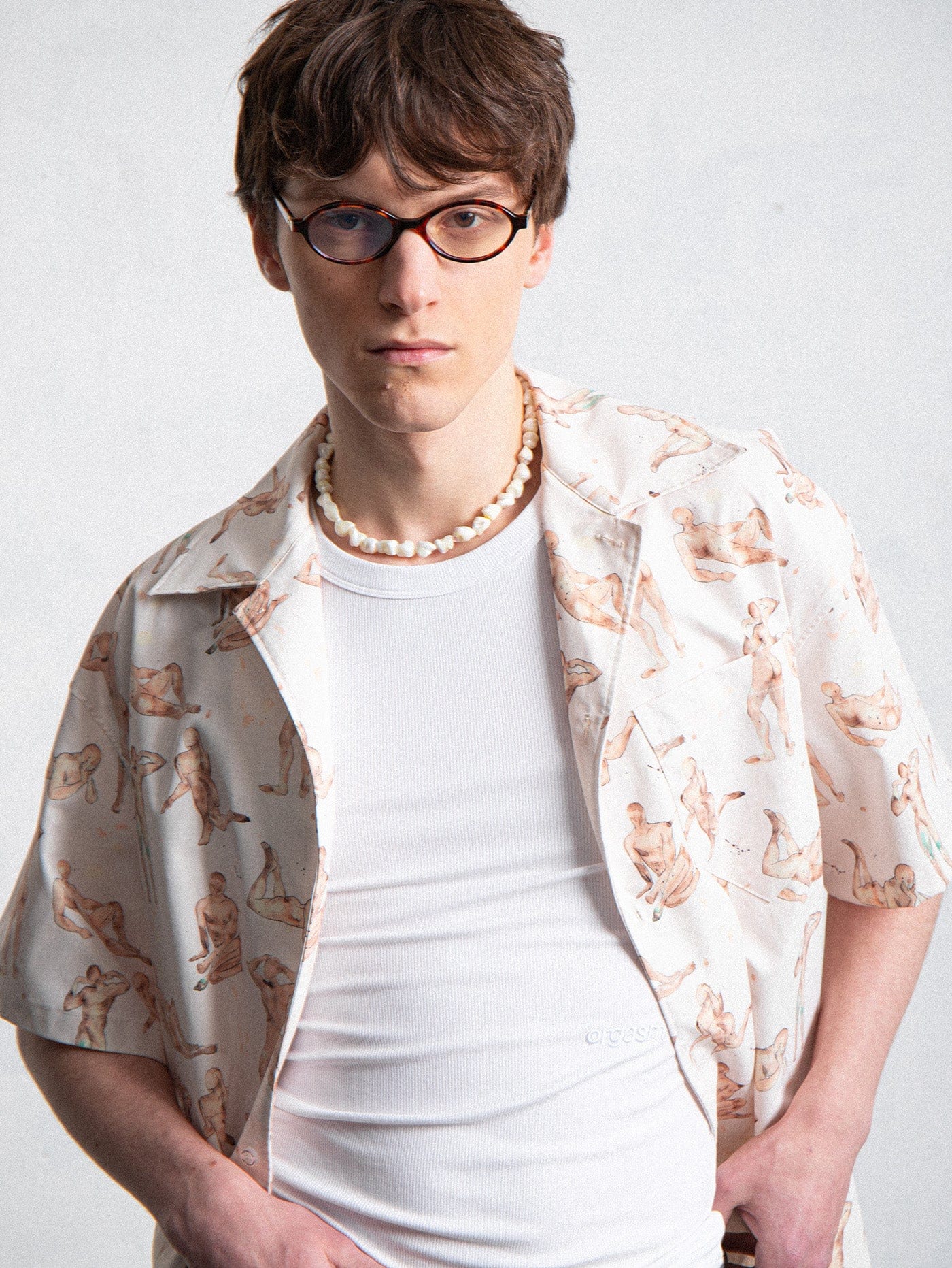Figure Imprimer Camp Collar Shirt
