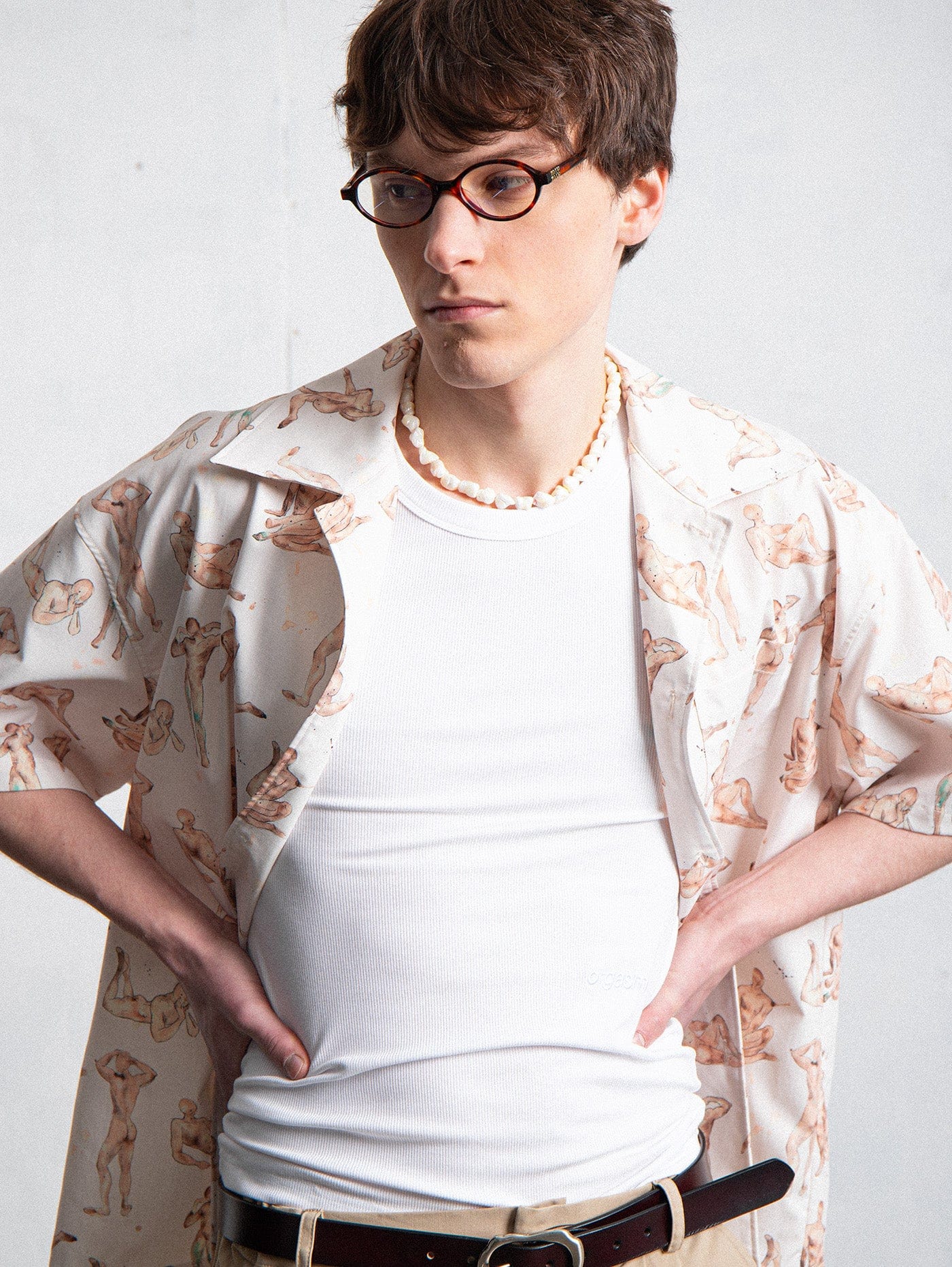 Figure Imprimer Camp Collar Shirt