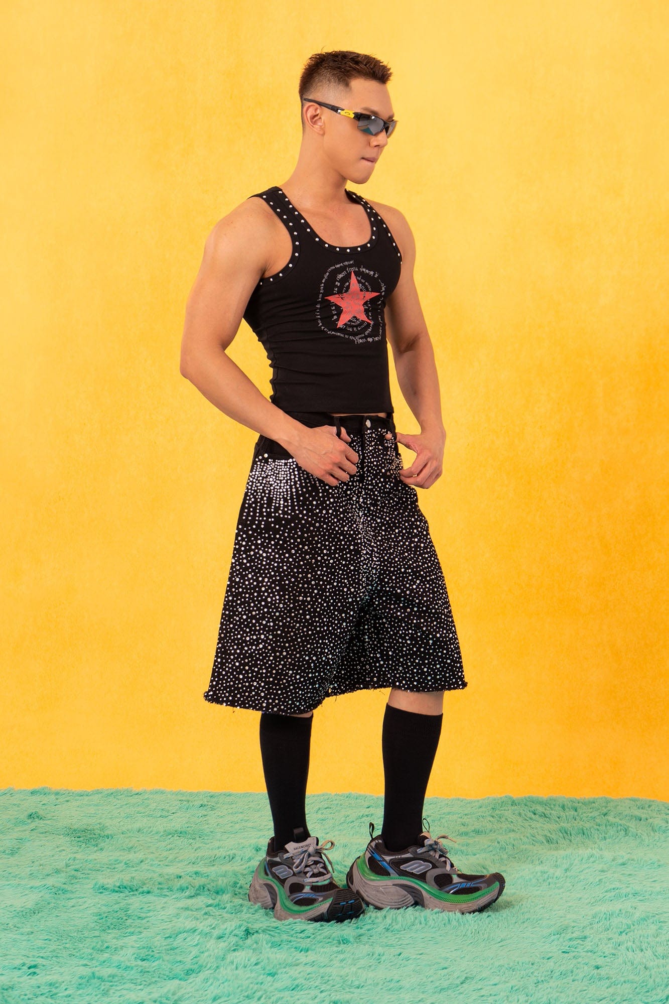 Studded Star Graphic Tank Top