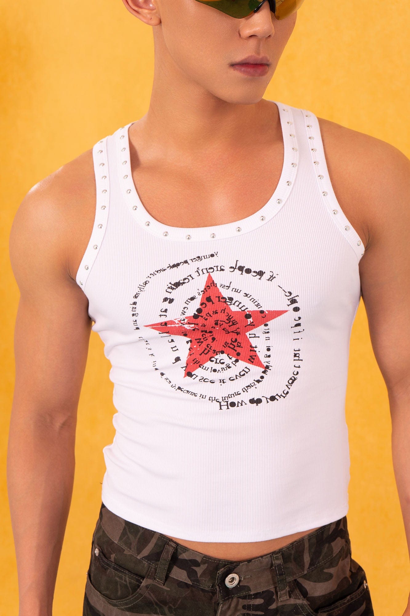 Studded Star Graphic Tank Top