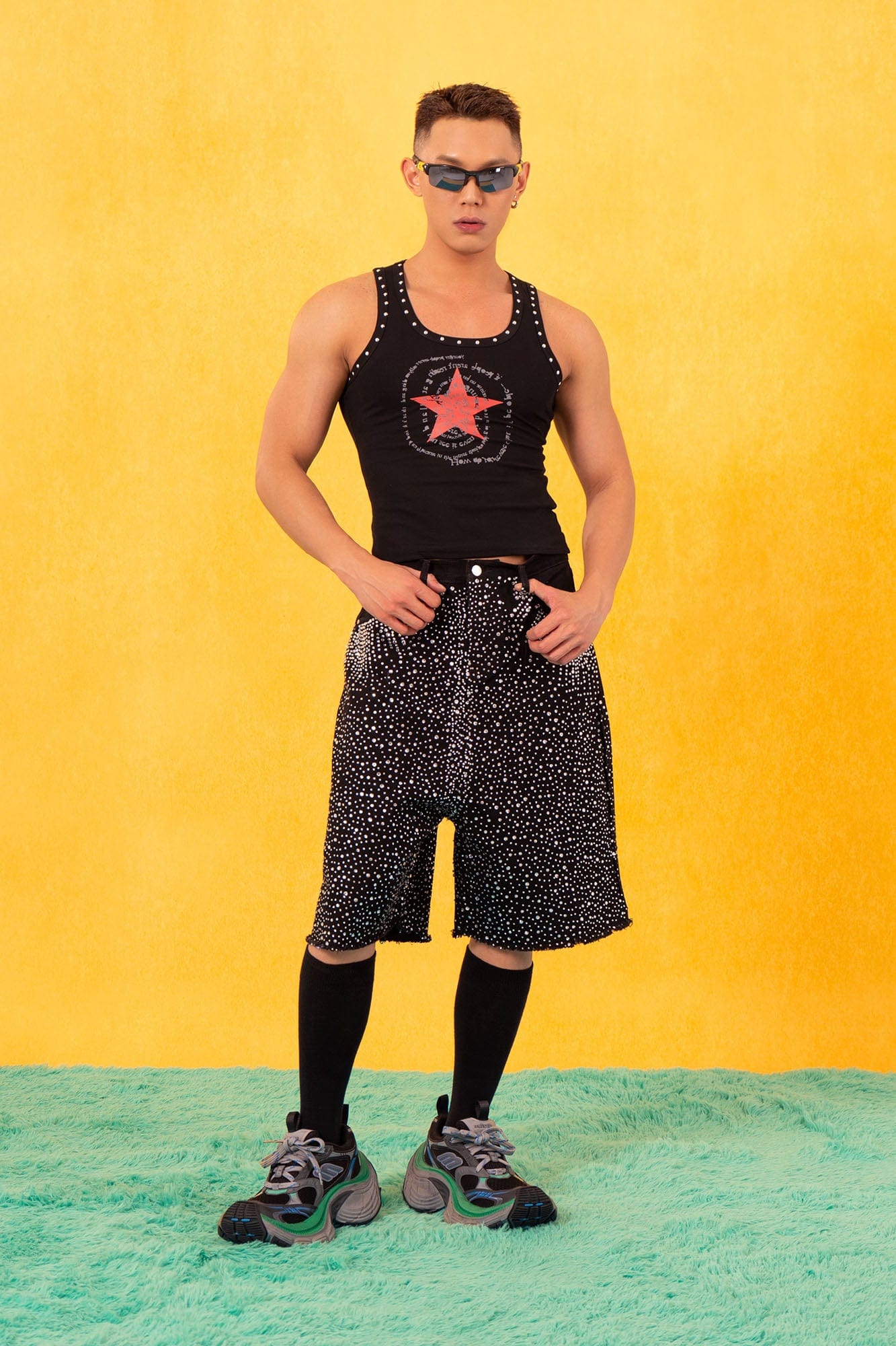 Studded Star Graphic Tank Top