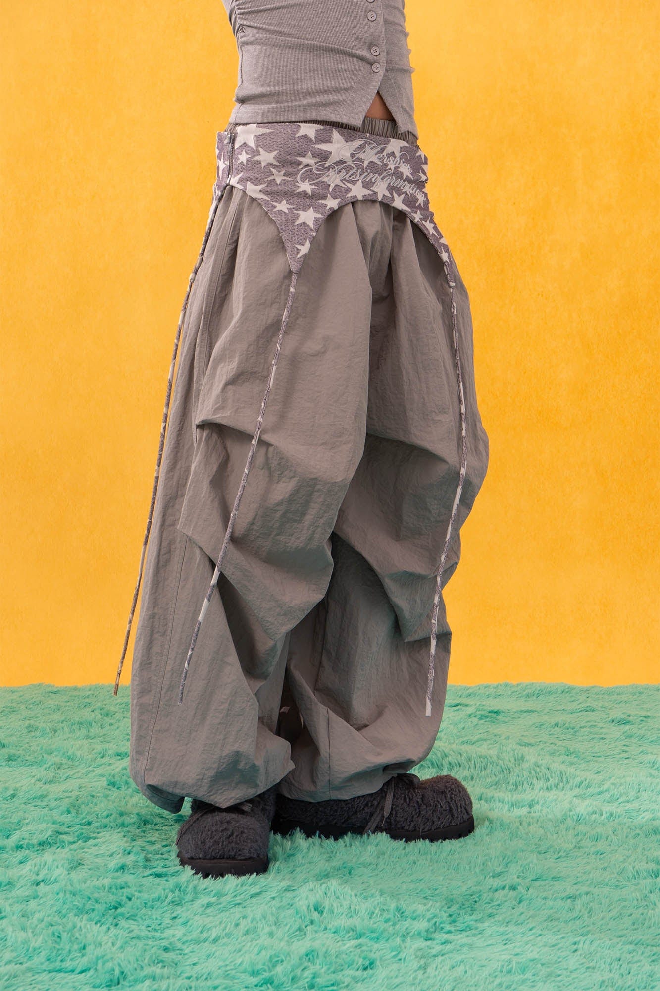 Star Overlay Layered Cargo Pants