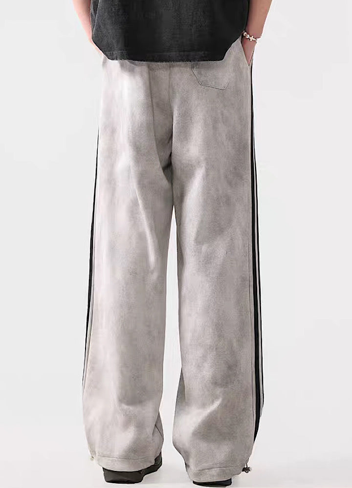 Striped Wide-Leg Track Pants - chiclara