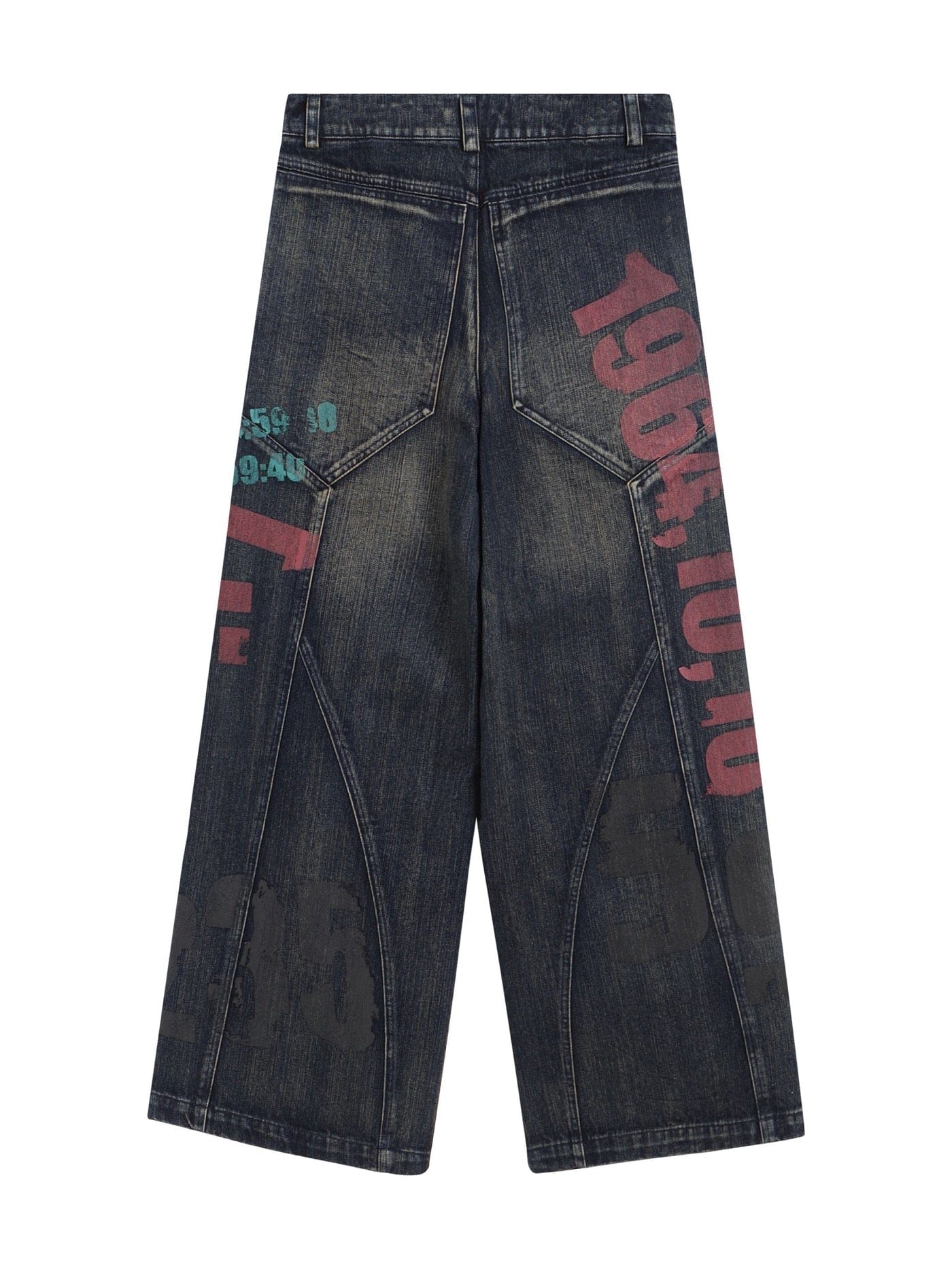 Jeans de pierna ancha de graffiti