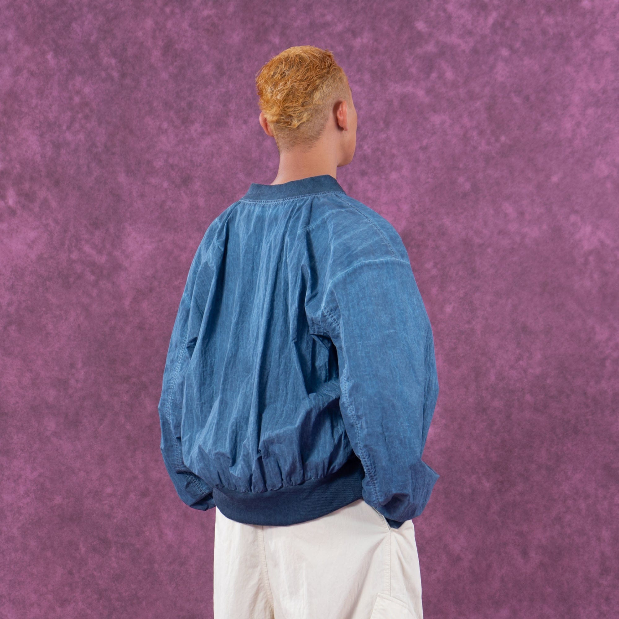 Cropped Crinkled Bomber Jacket